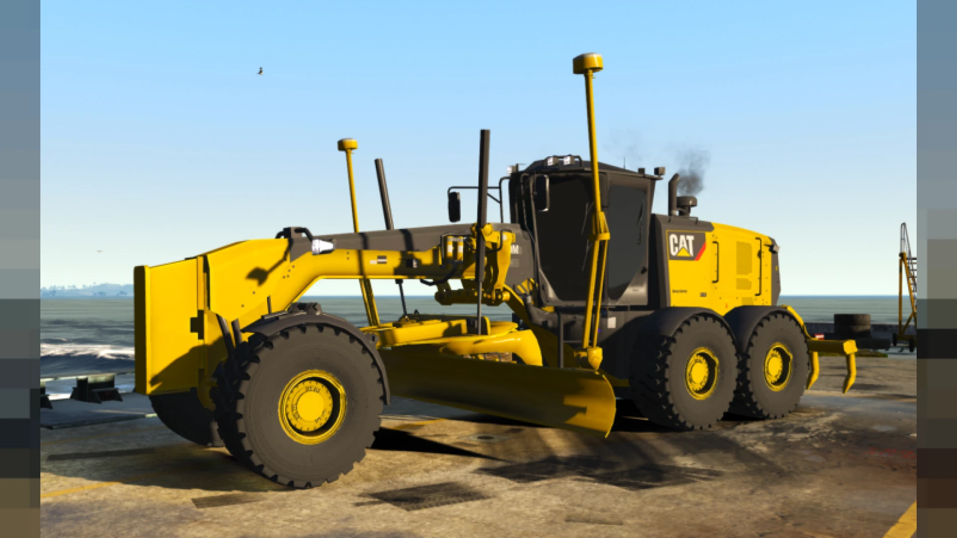 CAT140M3 vehicle add-on for FiveM parked in the city