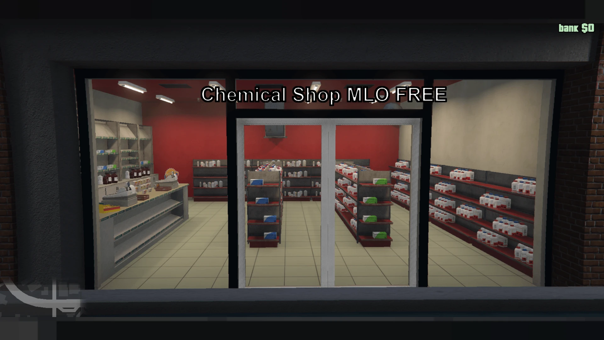 Chemical shop hidden lab mixing stations and storage interior in FiveM