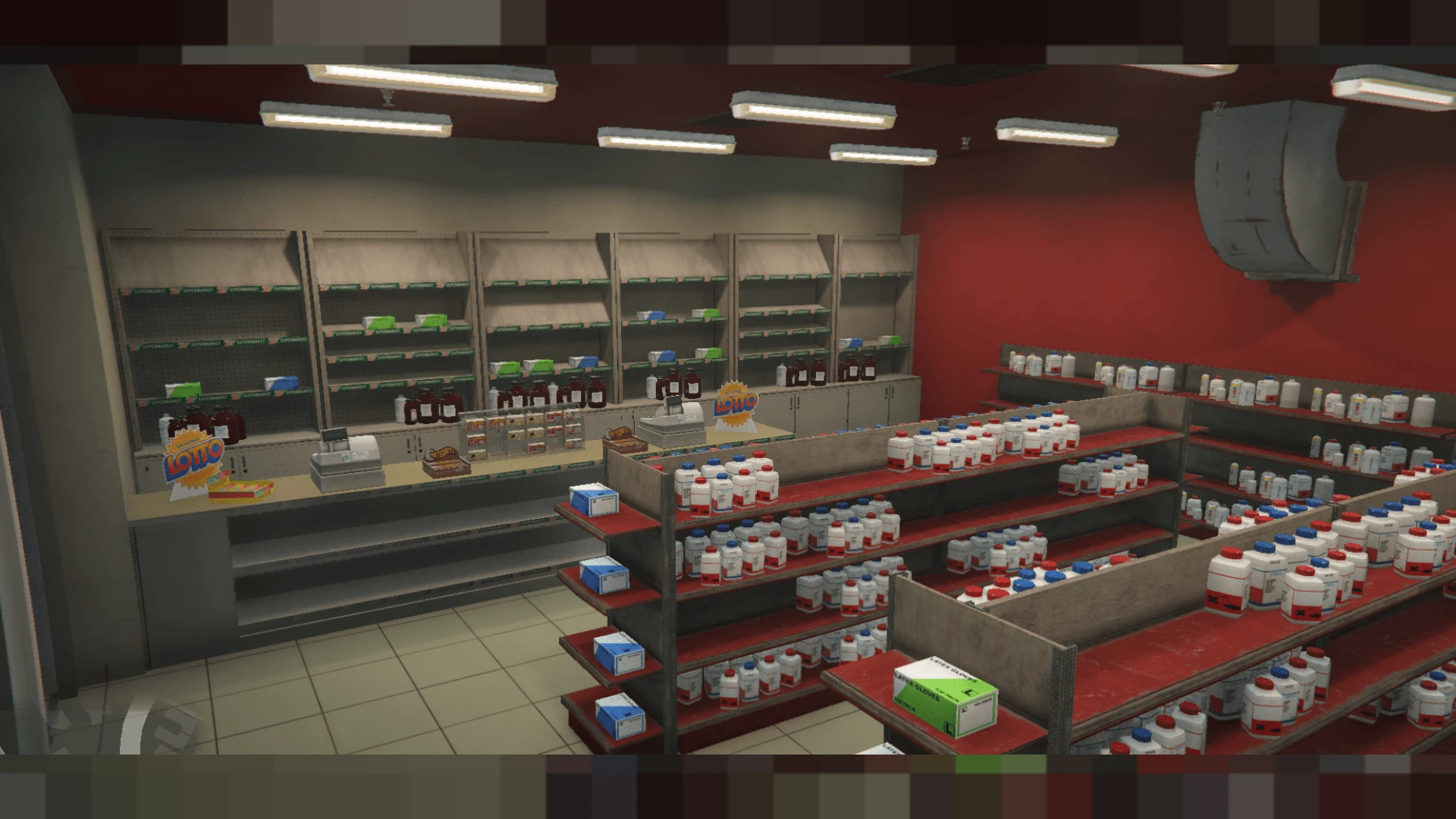 Chemical shop hidden lab mixing stations and storage interior in FiveM — view 2