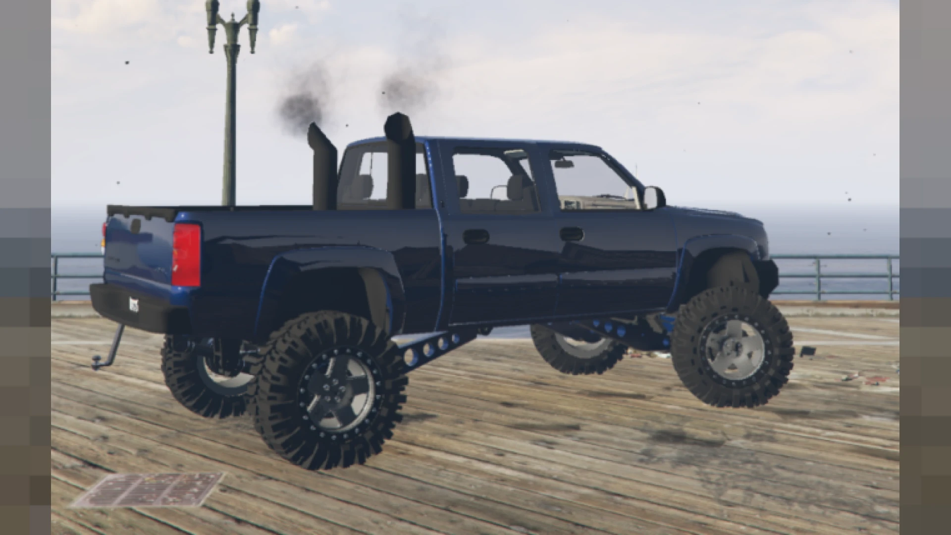 Chevrolet Cateye lifted Silverado off-road truck on a dirt trail in FiveM — view 2