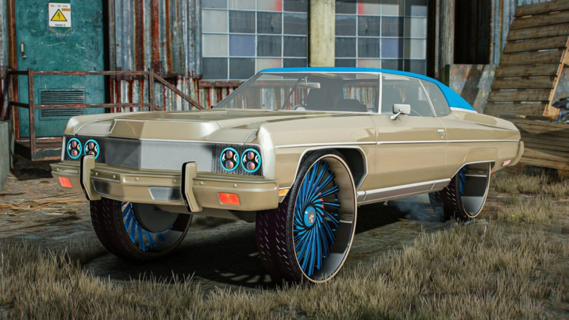 Chevrolet Impala SRT 973 donk build in a FiveM roleplay street