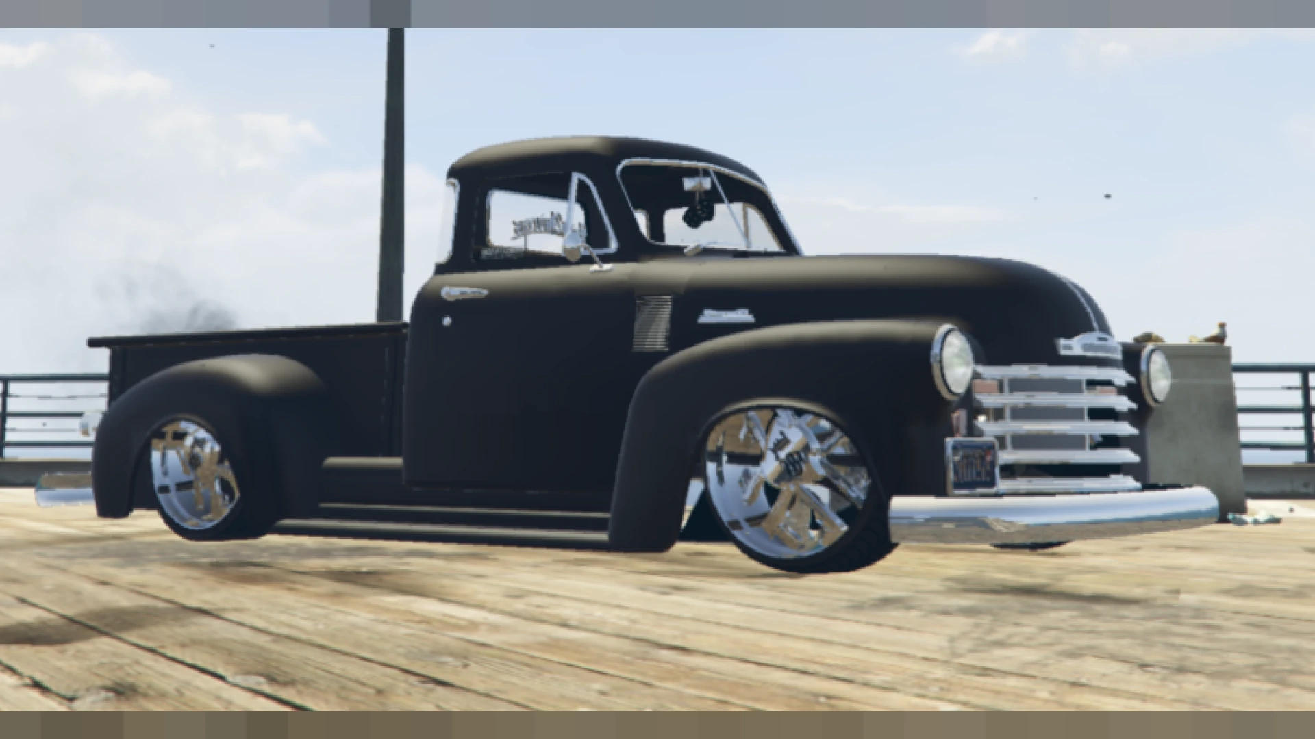 Chevrolet performance car cruising a FiveM city street at dusk