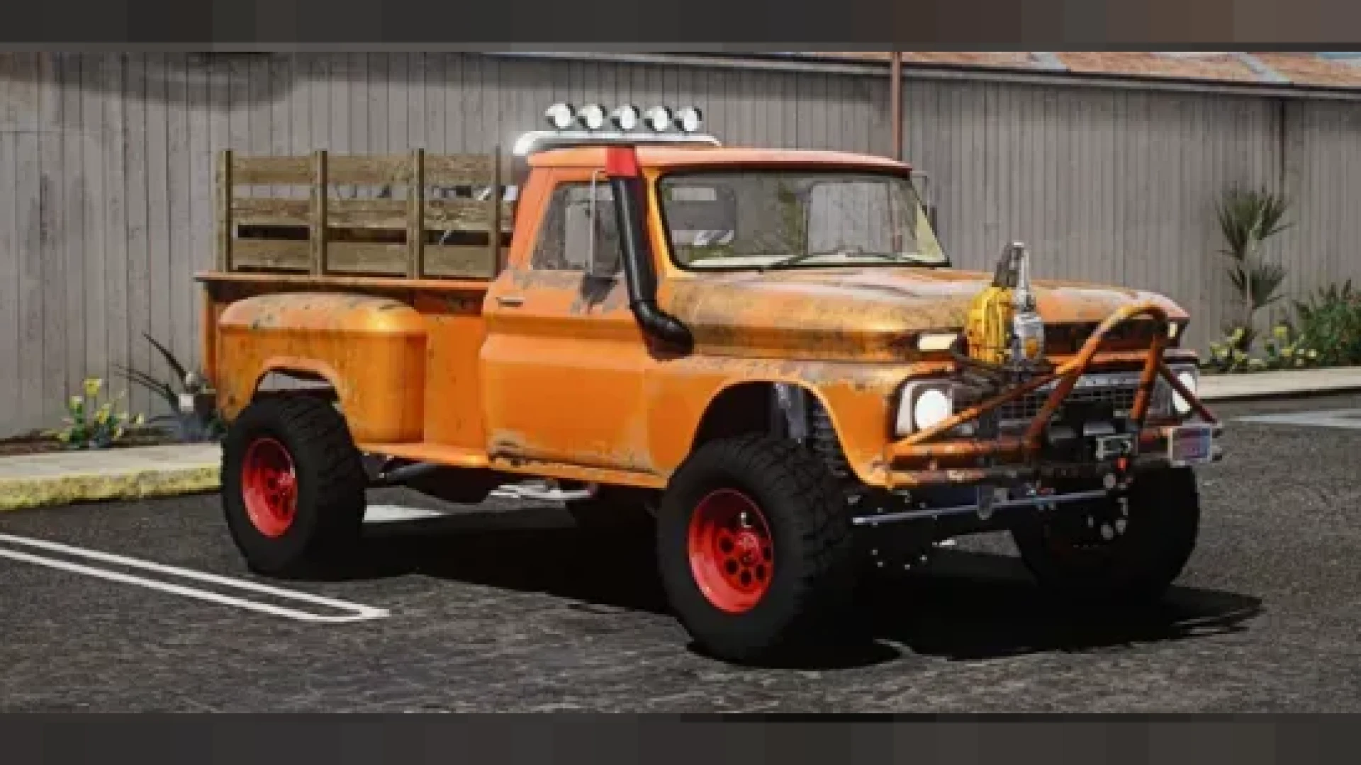 Chevy K10 1965 stepside custom pickup lowered on billet wheels