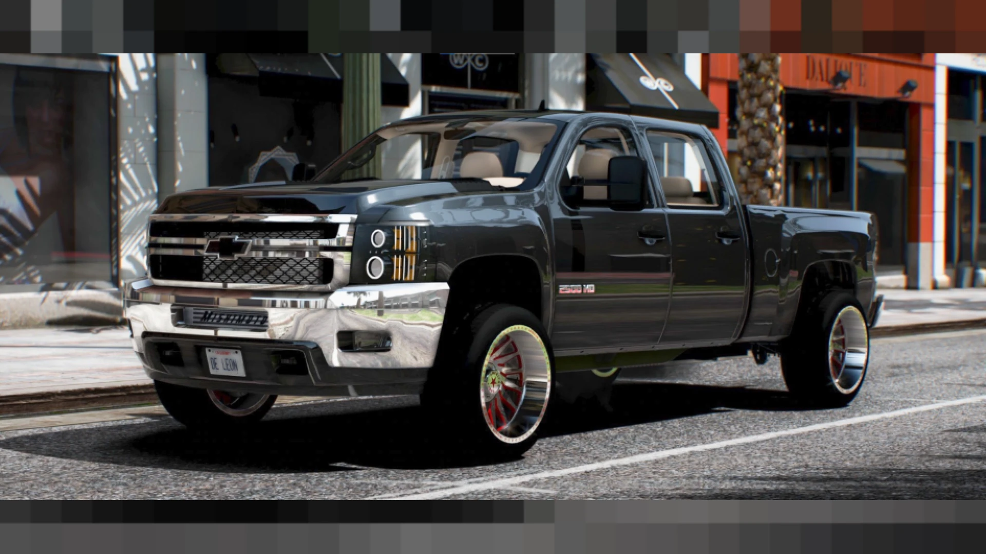 Chevy Silverado 2500 heavy-duty pickup parked in a FiveM lot