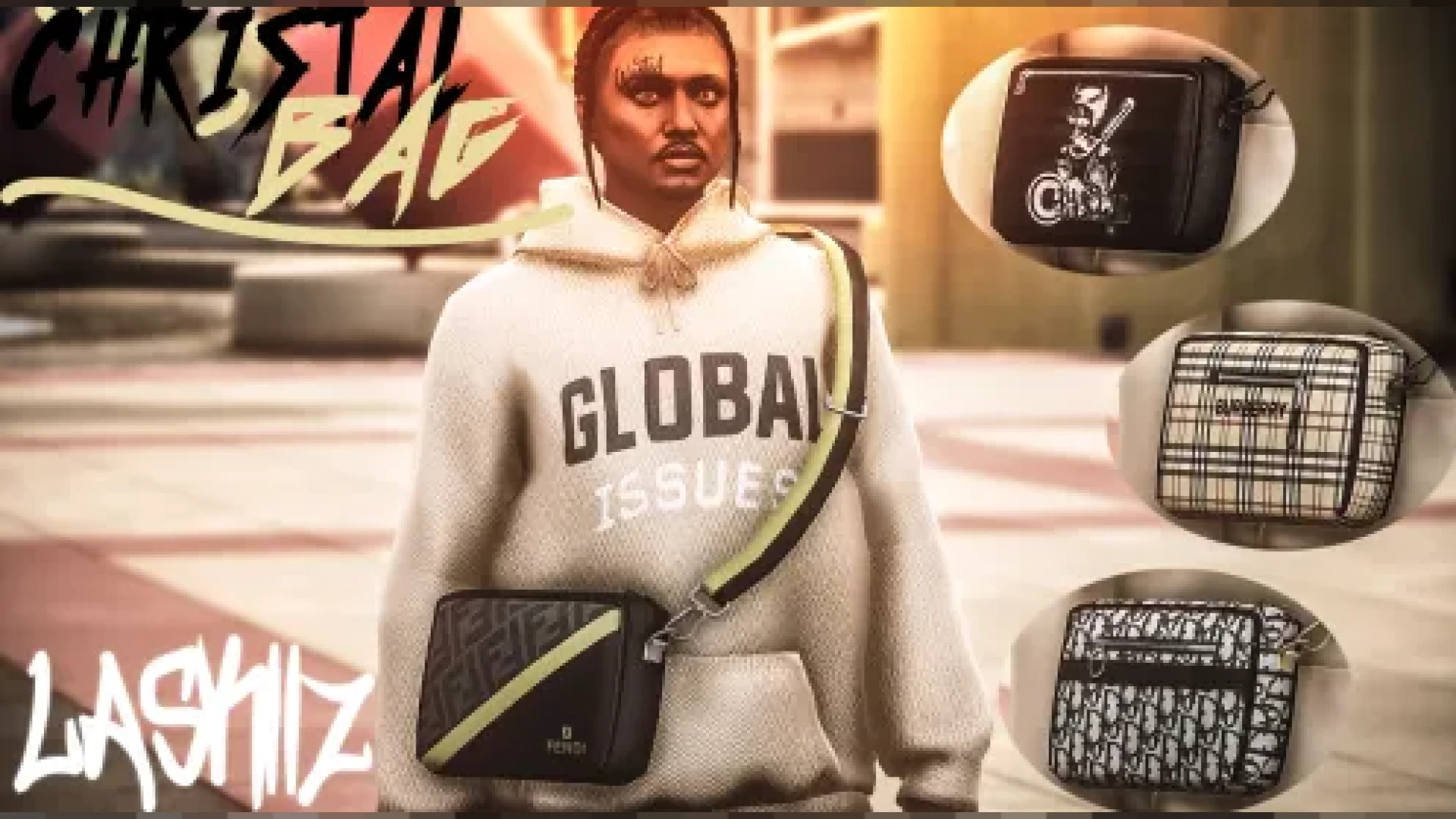 Christal Bag accessory worn by a FiveM freemode character