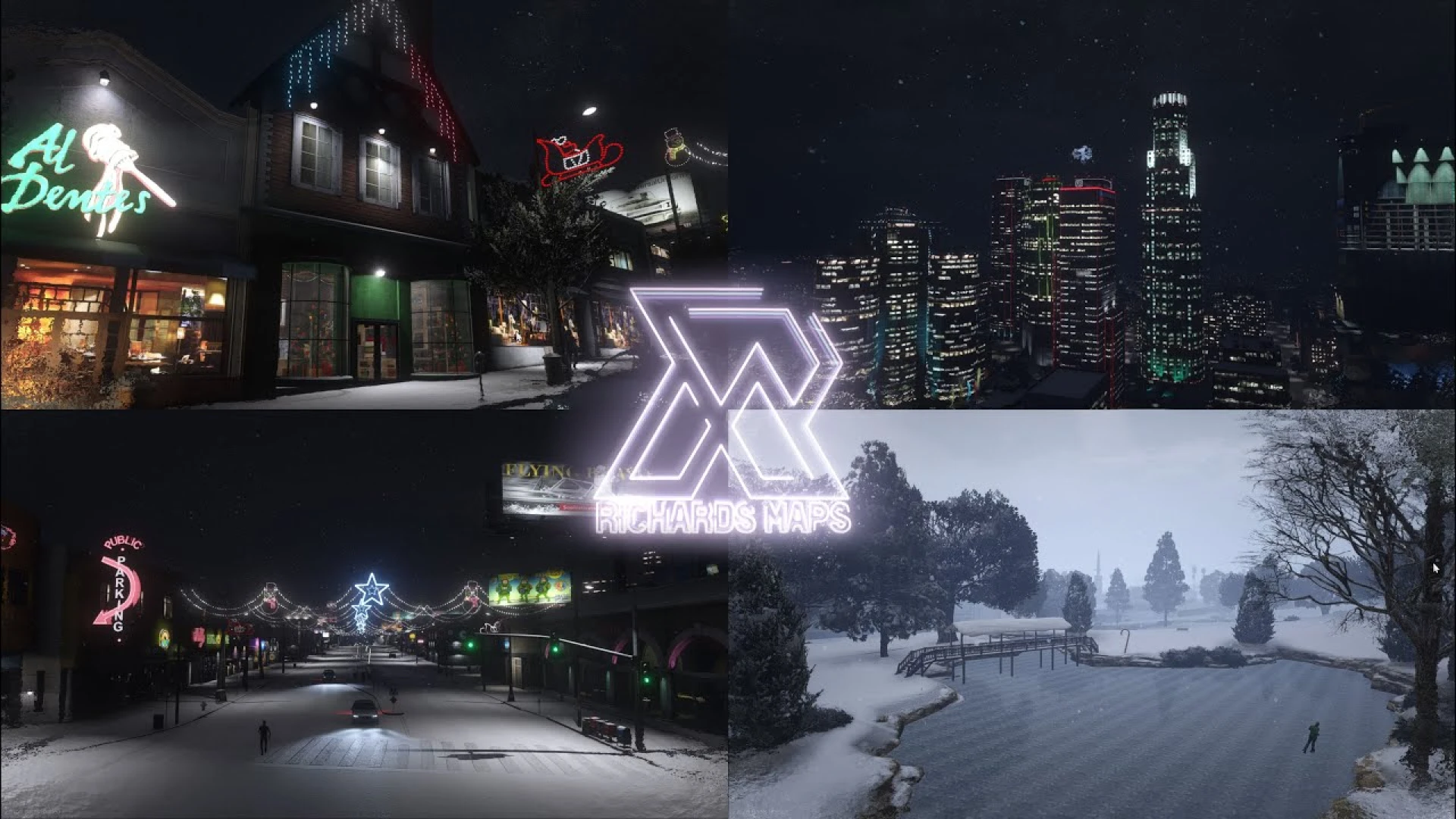 Christmas City Decoration shown in a FiveM roleplay server