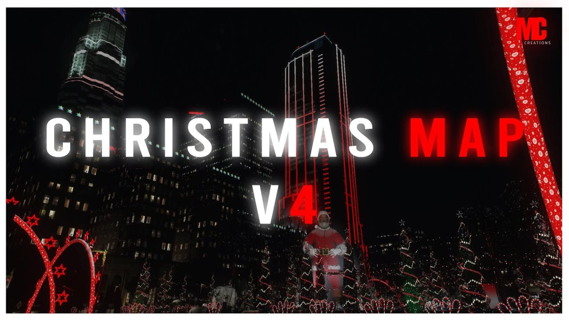 Christmas Map V4 shown in a FiveM roleplay server