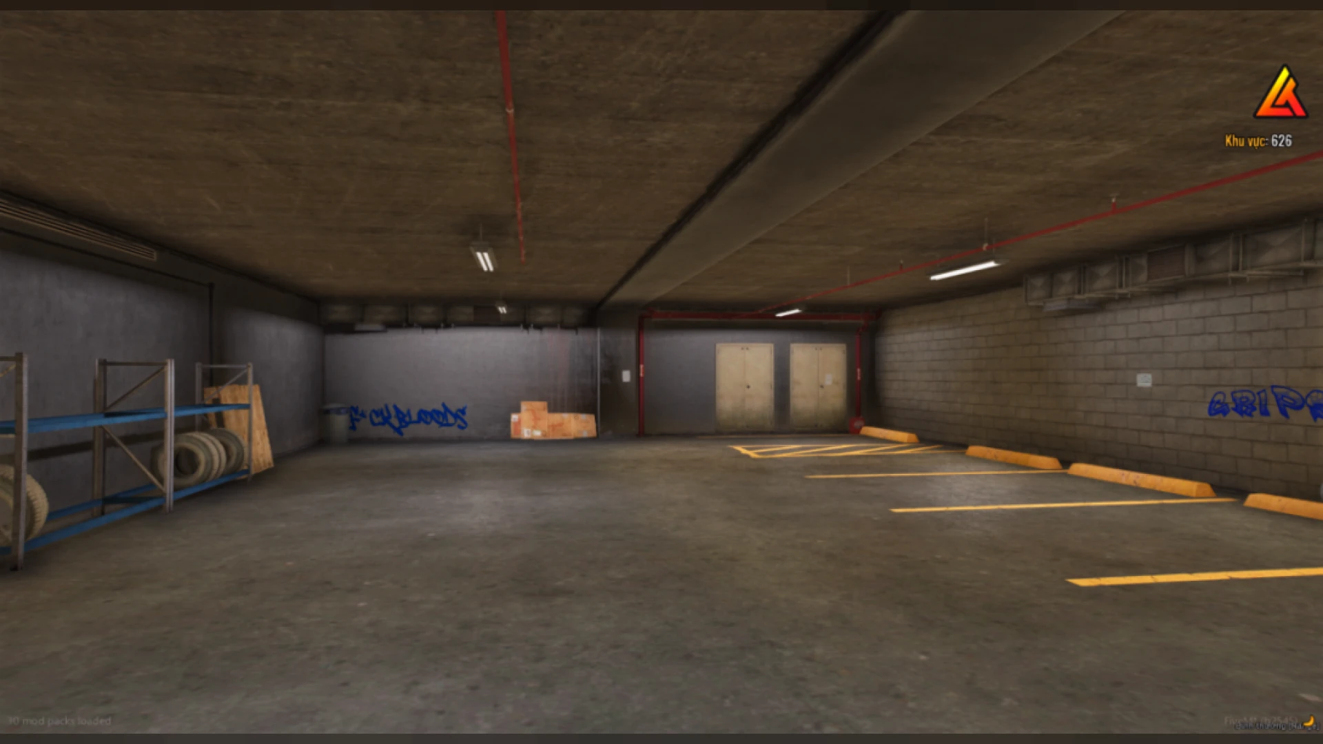 Crips territory MLO hood block with graffiti and hangout spots in FiveM — view 2