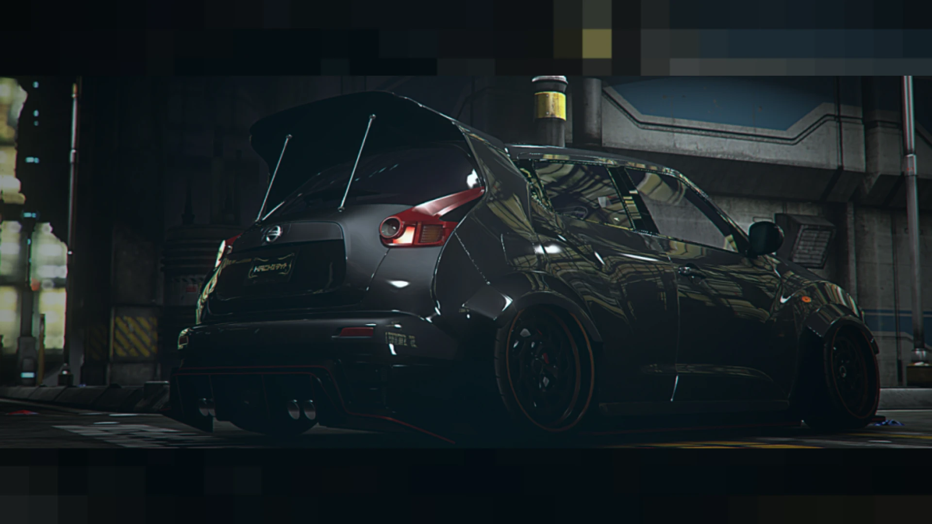Custom sports sedan FiveM add-on car on a city street