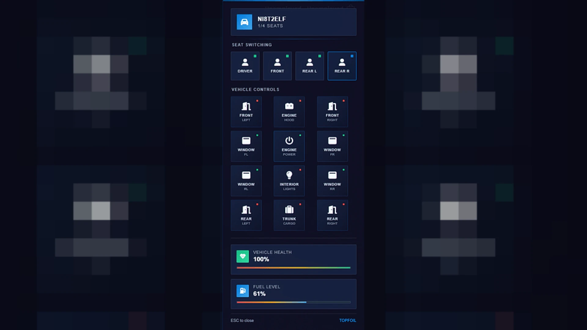 CVehicle vehicle control system UI targeting a car on the street