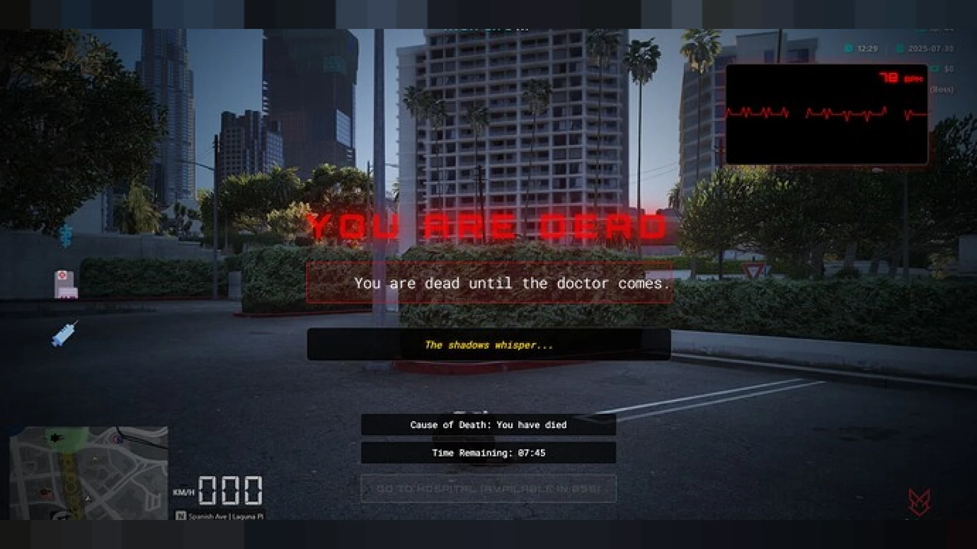 Death Screen FiveM script — cinematic death and respawn interface