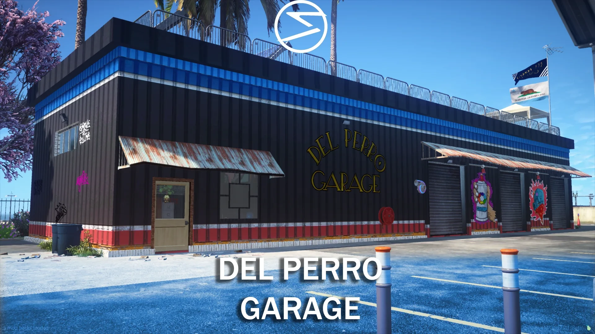Del perro garage multi-level parking bays and ramps interior in FiveM