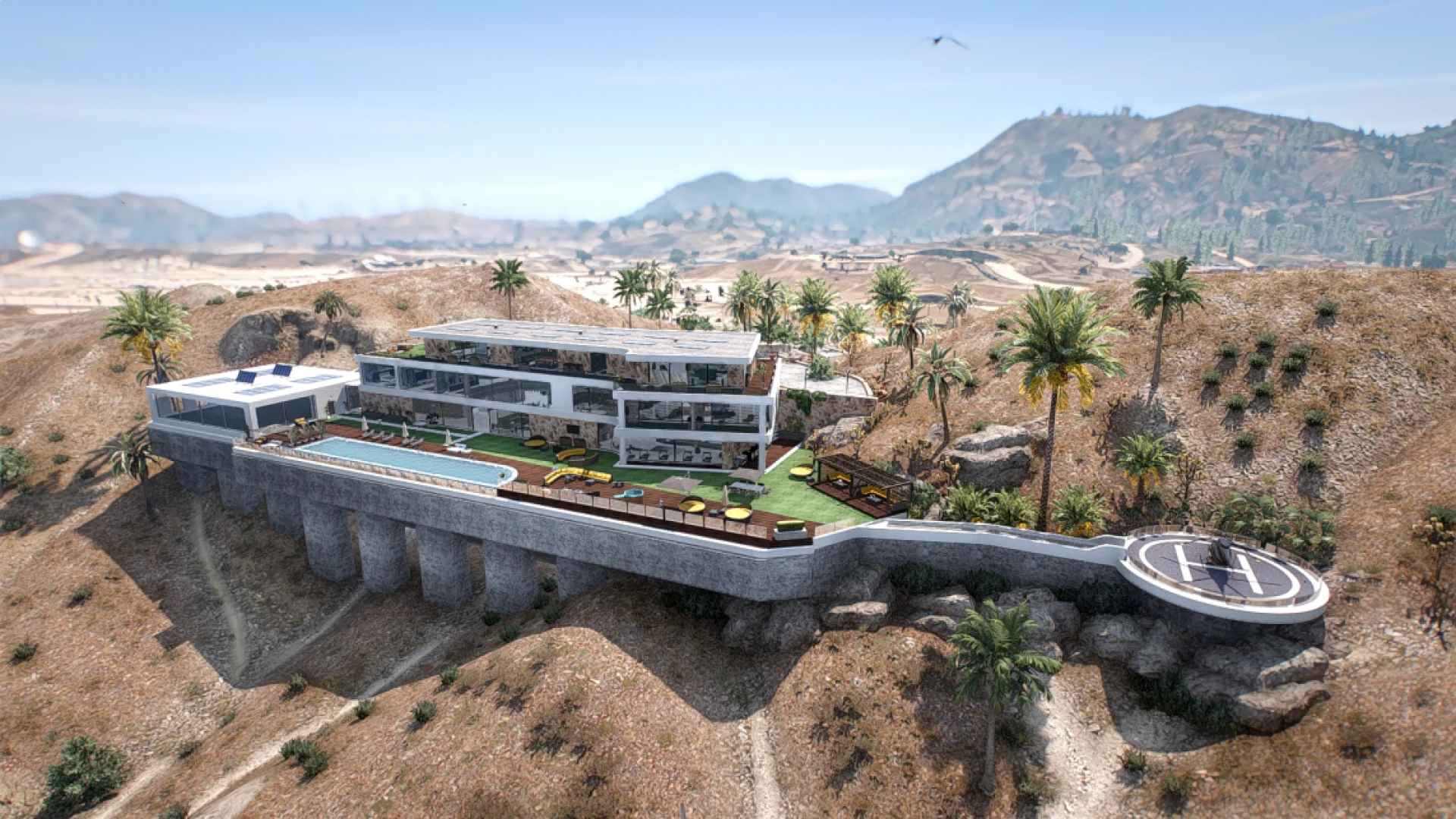 Desert Mansion MLO — luxury FiveM villa interior with pool