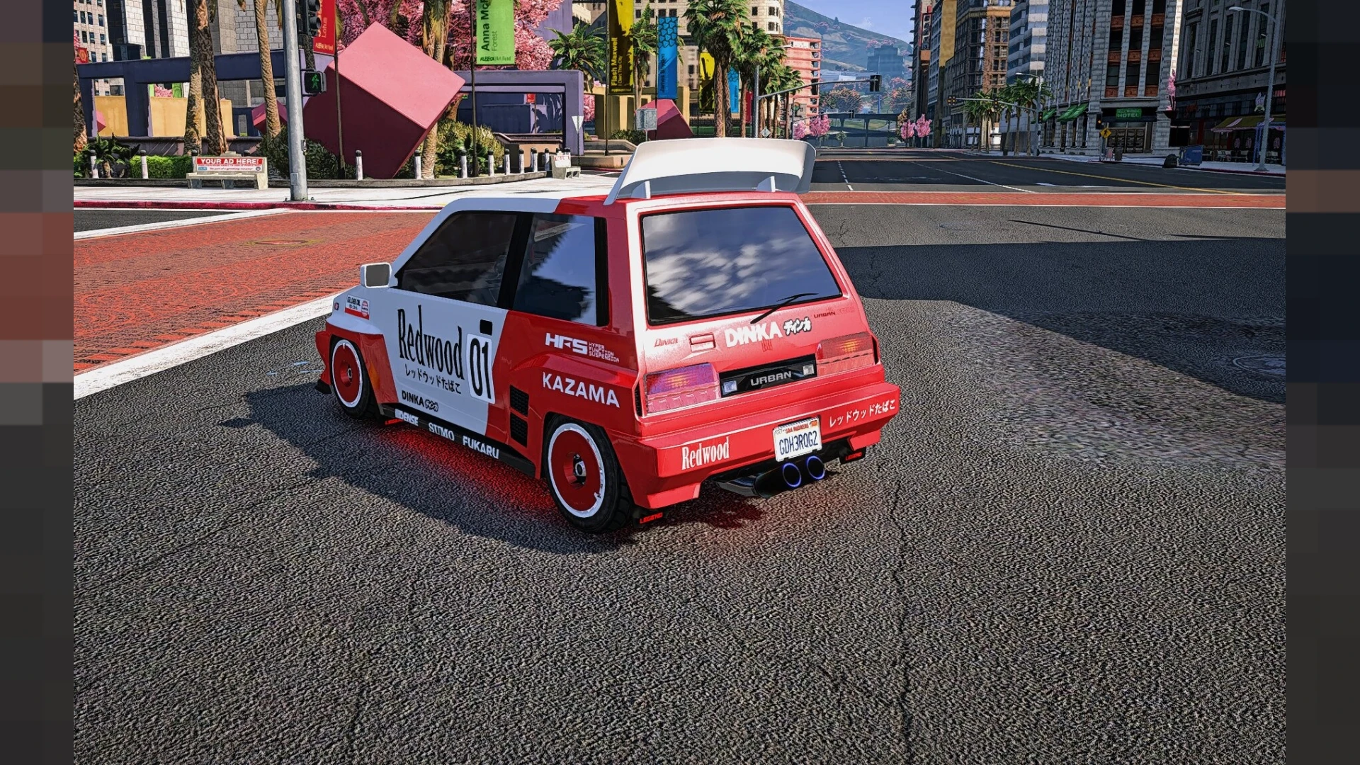 Dinka Urban Reworked lore-friendly hatch tuned on a FiveM street — view 2