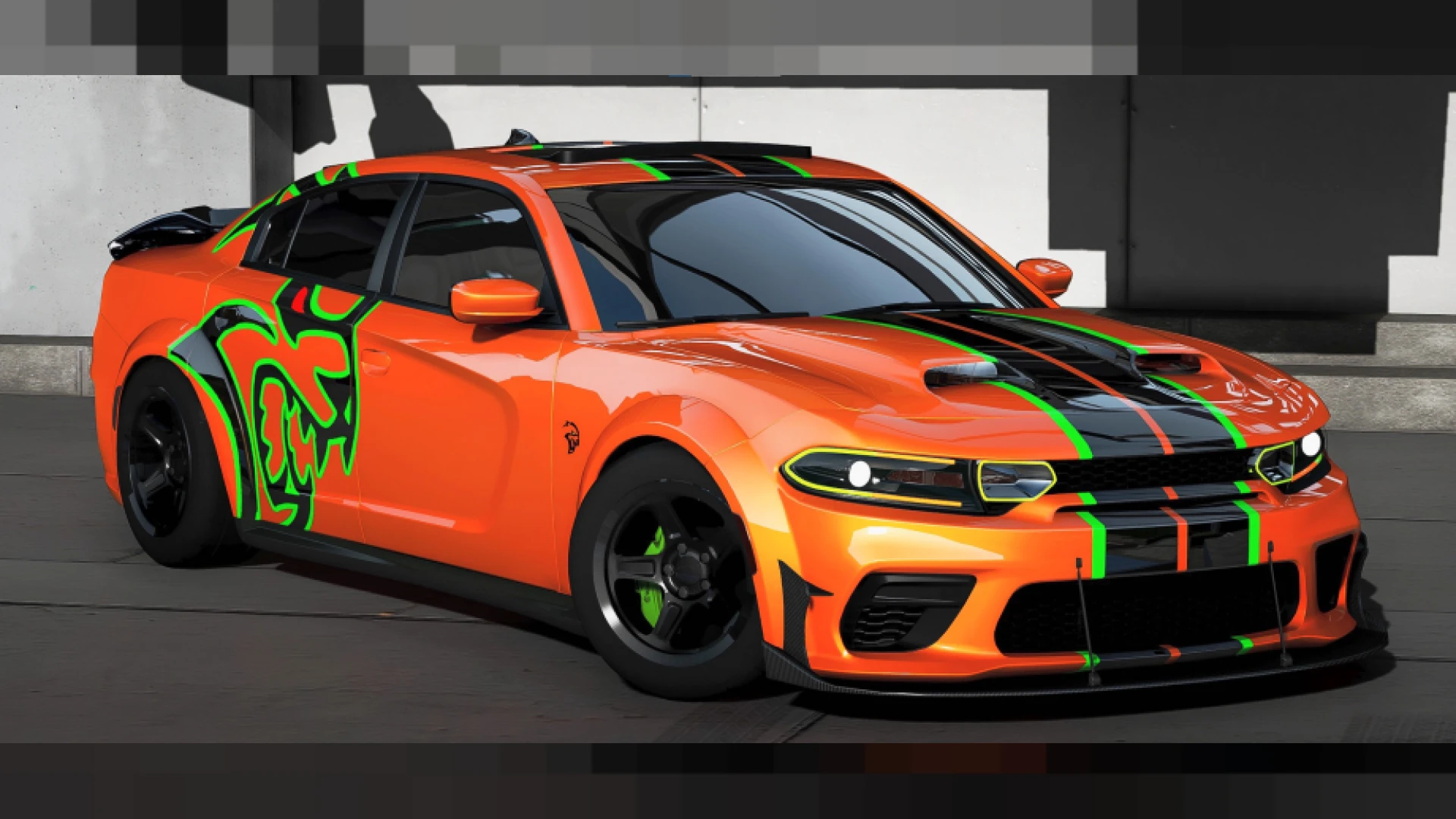 Dodge Charger Redeye Superstock muscle sedan on a FiveM highway