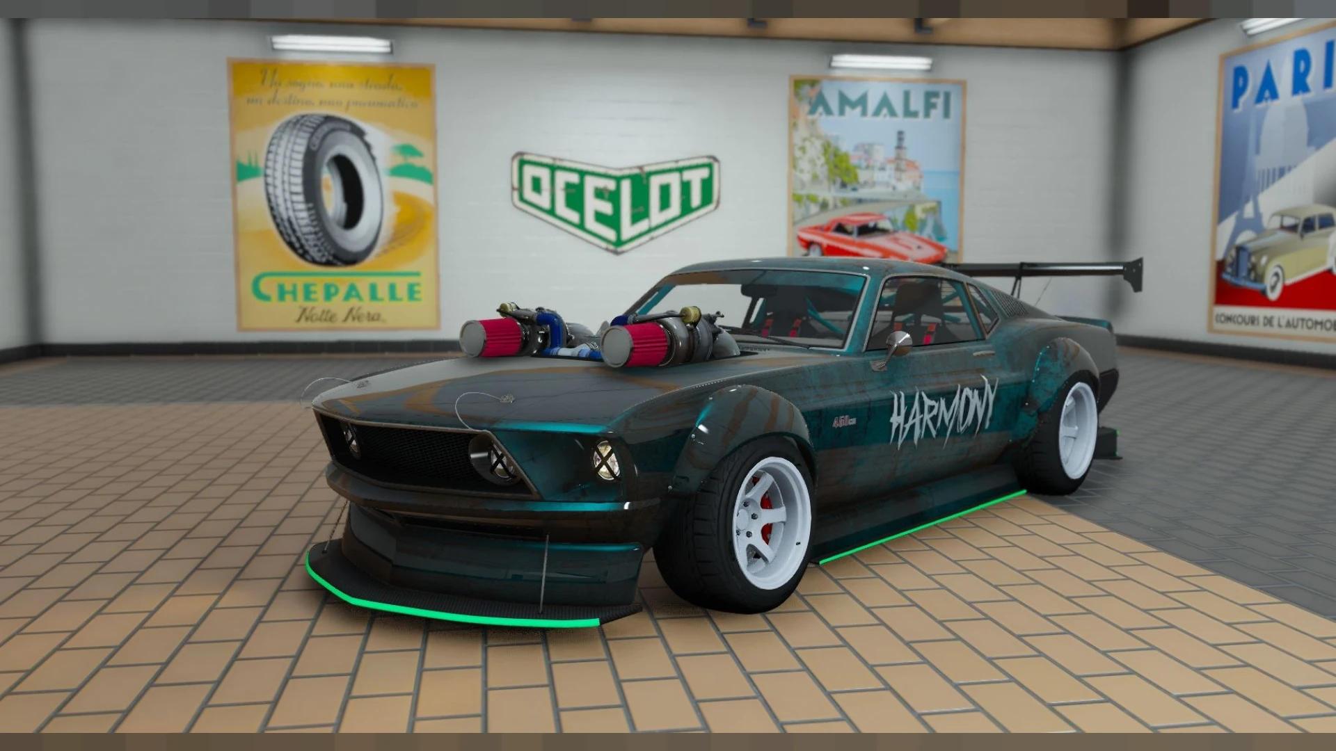 Dominator GTT Custom widebody muscle car at a FiveM meet