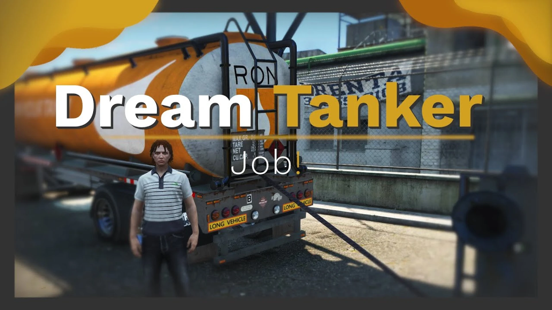 Dream Tanker Job FiveM fuel job — tanker truck refilling a gas station