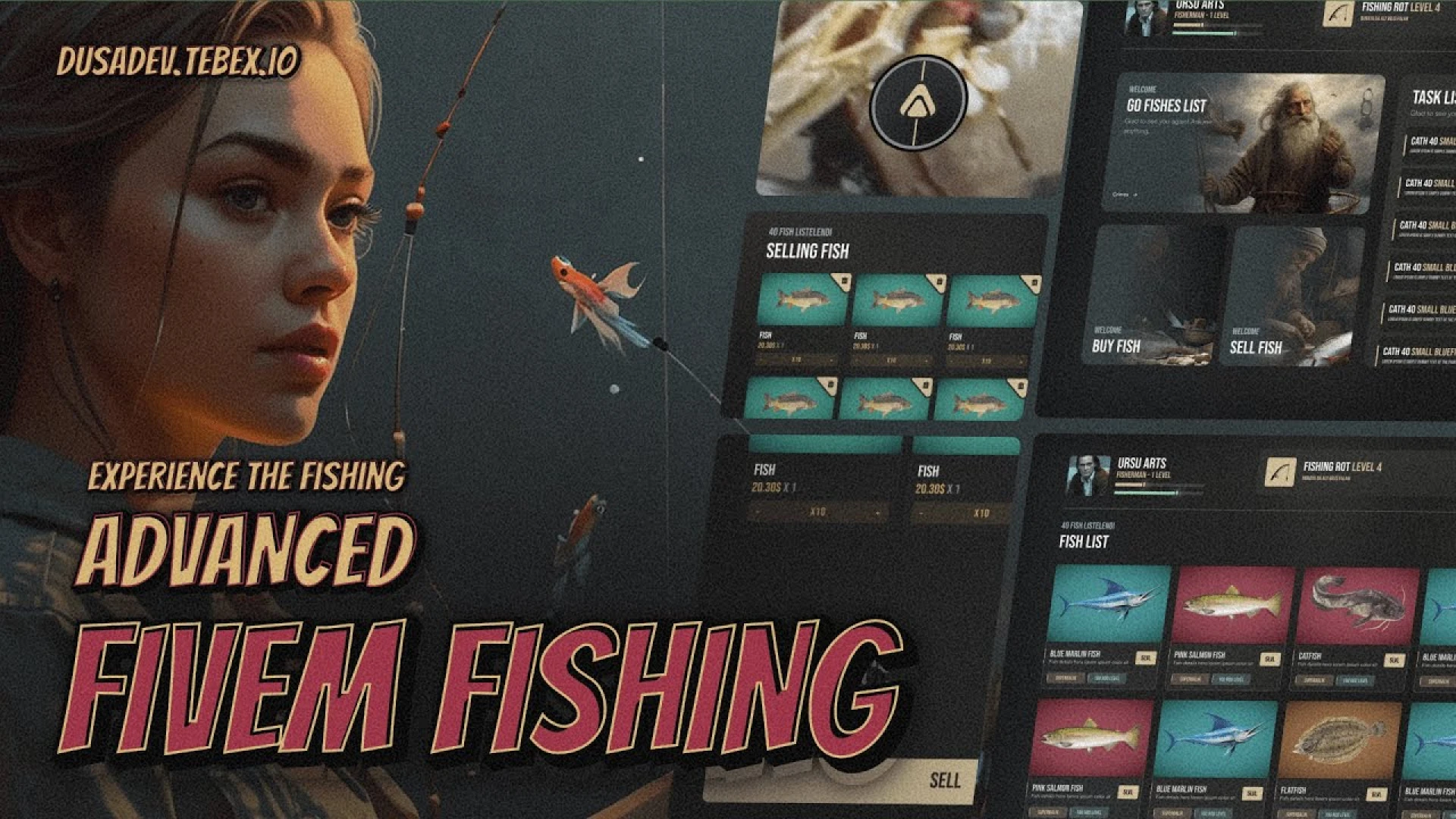 Player using the fivem fishing script at a coastal fishing spot