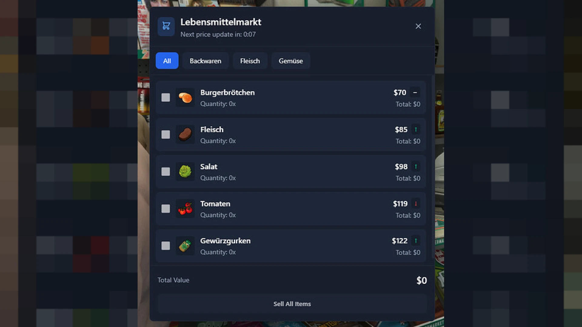 Dynamic Market FiveM script — real-time economy price board