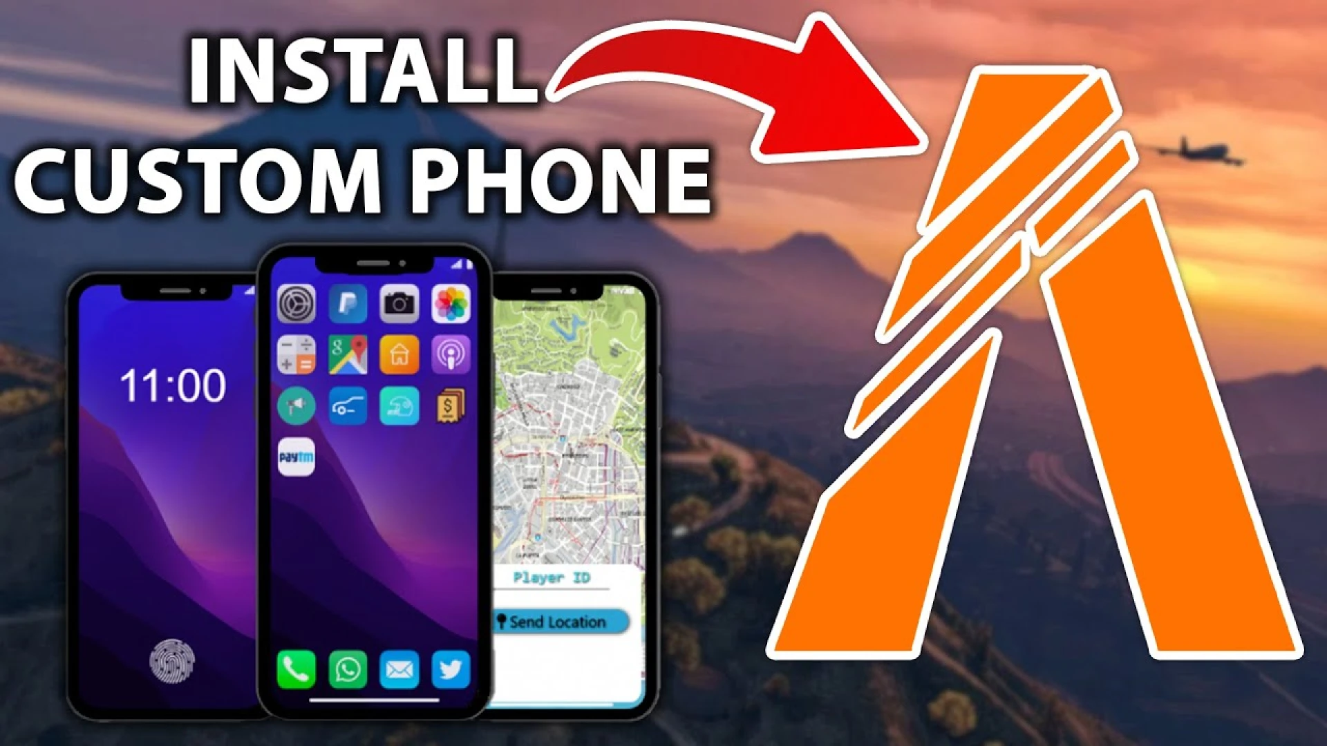 EF phone smartphone interface open in a FiveM roleplay server — view 2