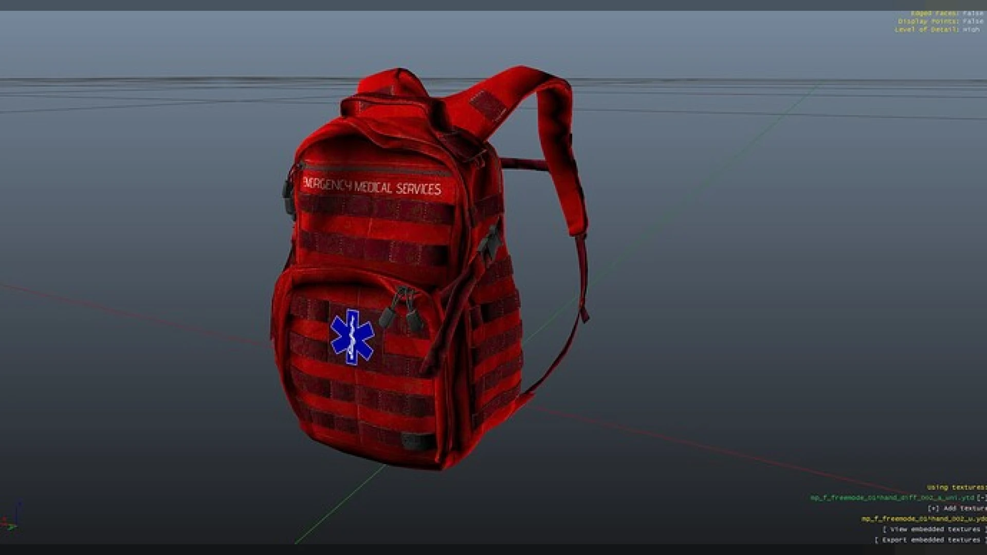 EMS Backpack Female medical pack on MP female ped in FiveM