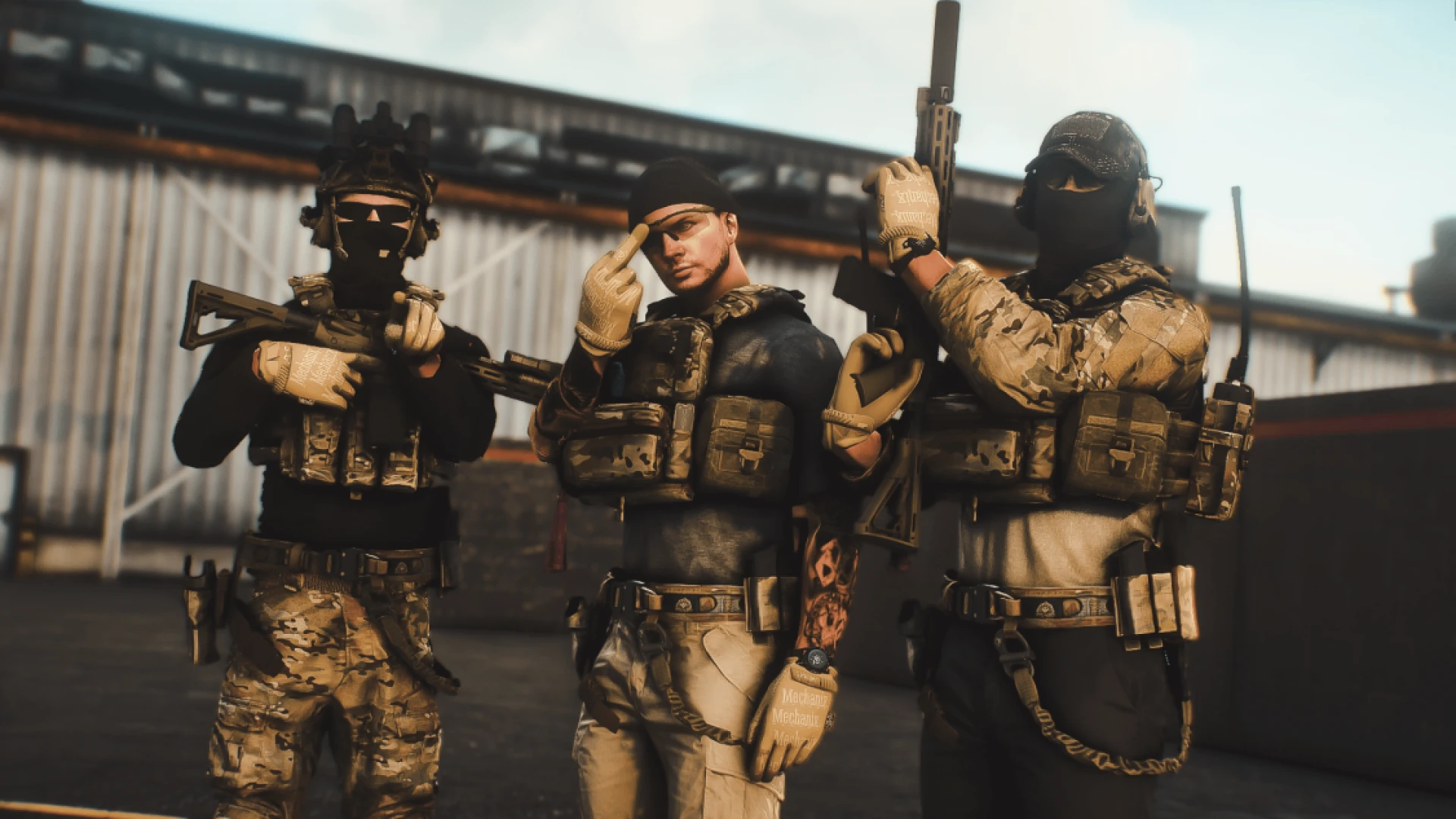 EUP vest package tactical duty vests on FiveM MP male officer character — view 2