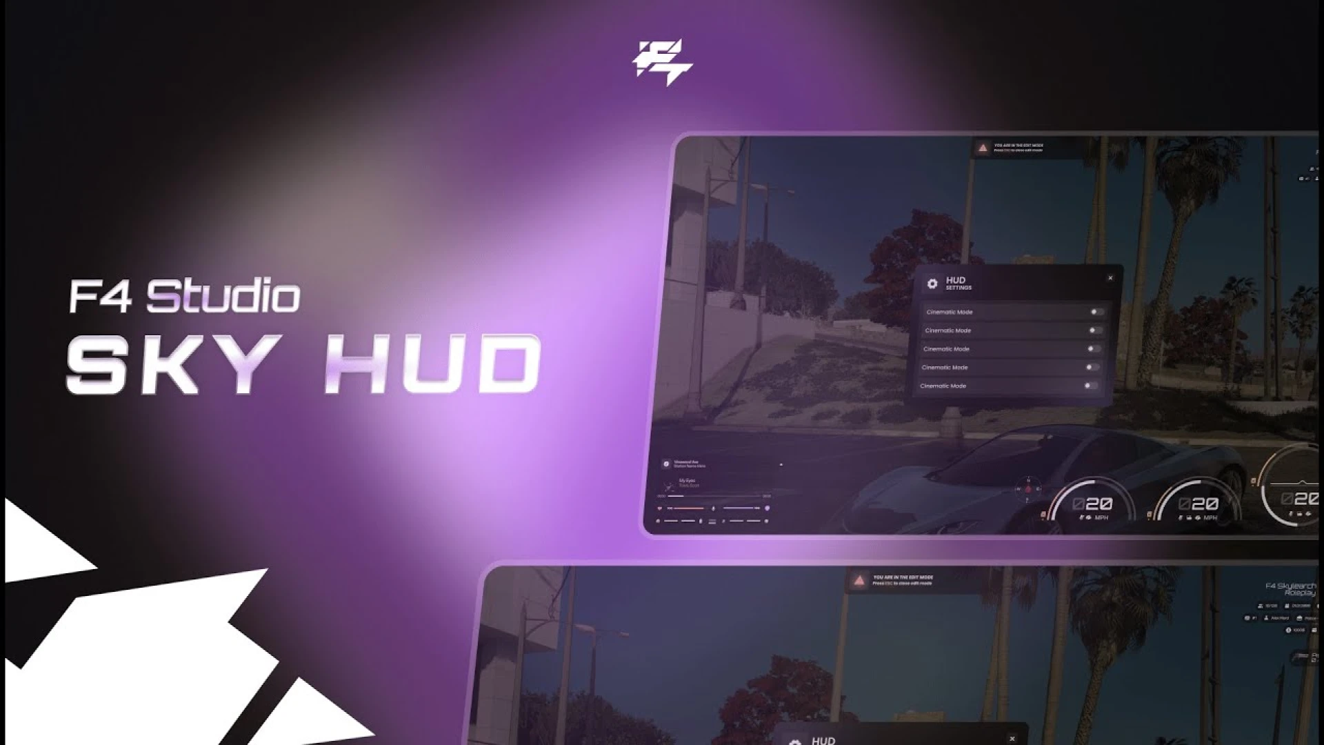 SkyHud HUD interface displayed on a FiveM screen