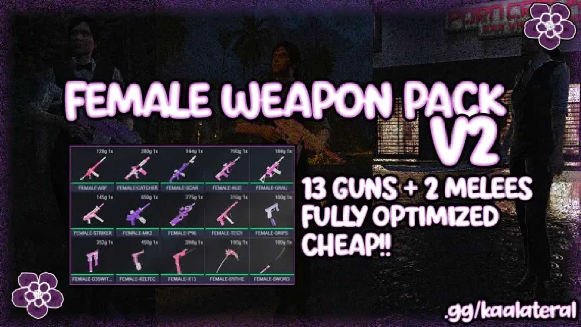 Female weapon pack custom pistol model in FiveM