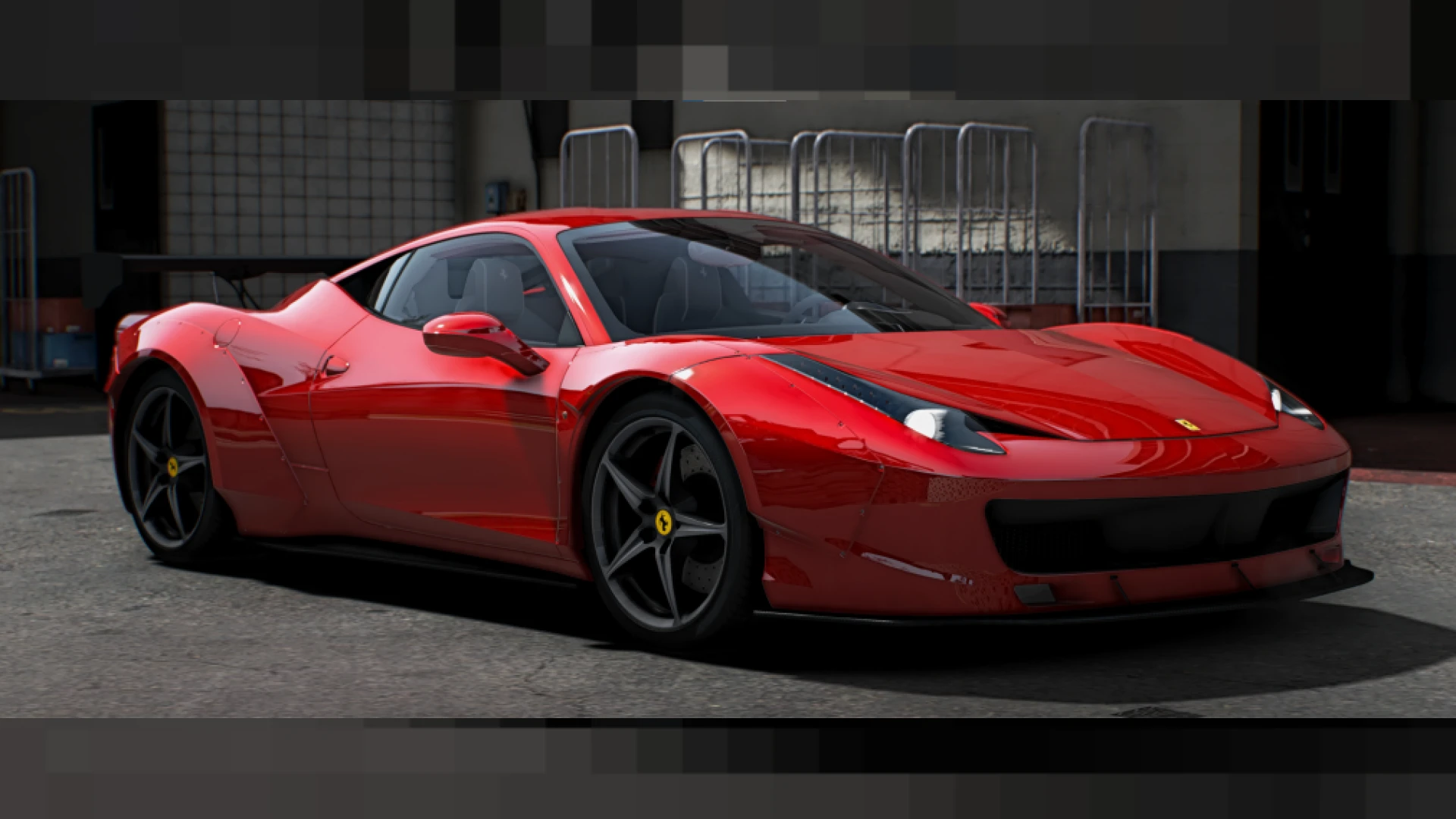 Ferrari 458 Italia supercar parked in a FiveM plaza