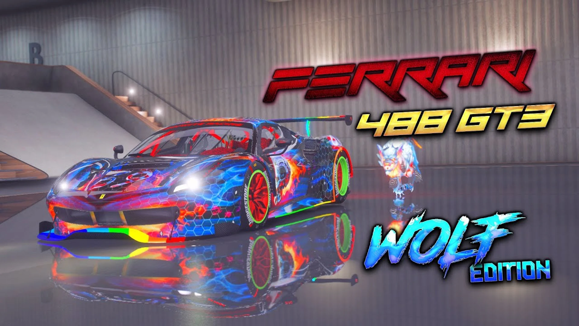 Ferrari 488 GT3 race car with aero kit in FiveM