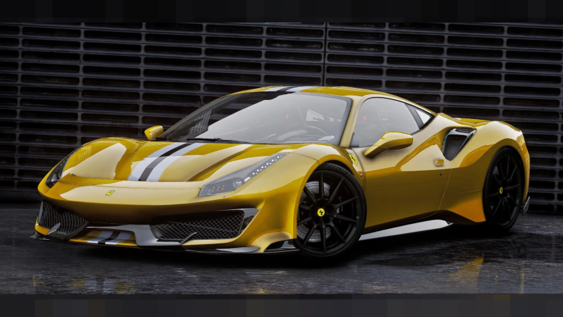 Ferrari 488 Pista track supercar displayed in a FiveM showroom