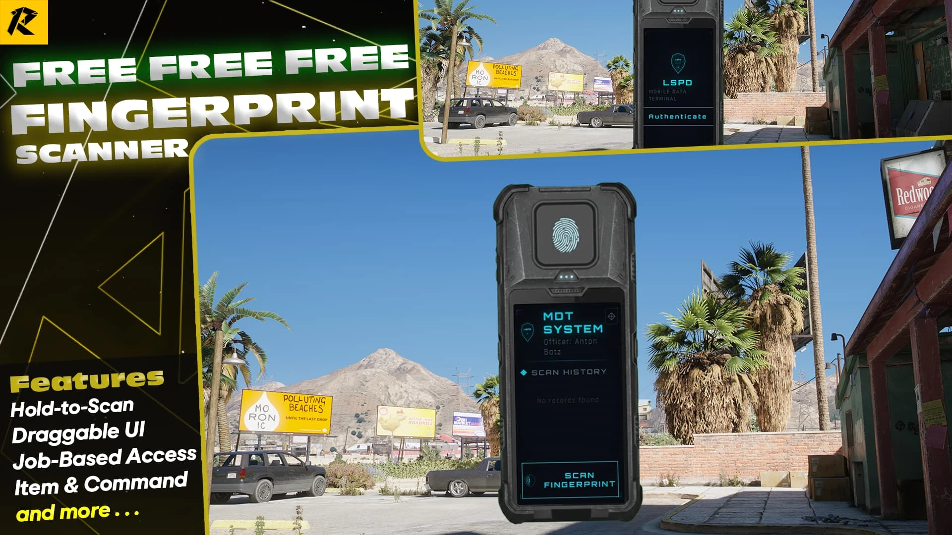 Fingerprint Scanner FiveM police script — fingerprint scanning interface