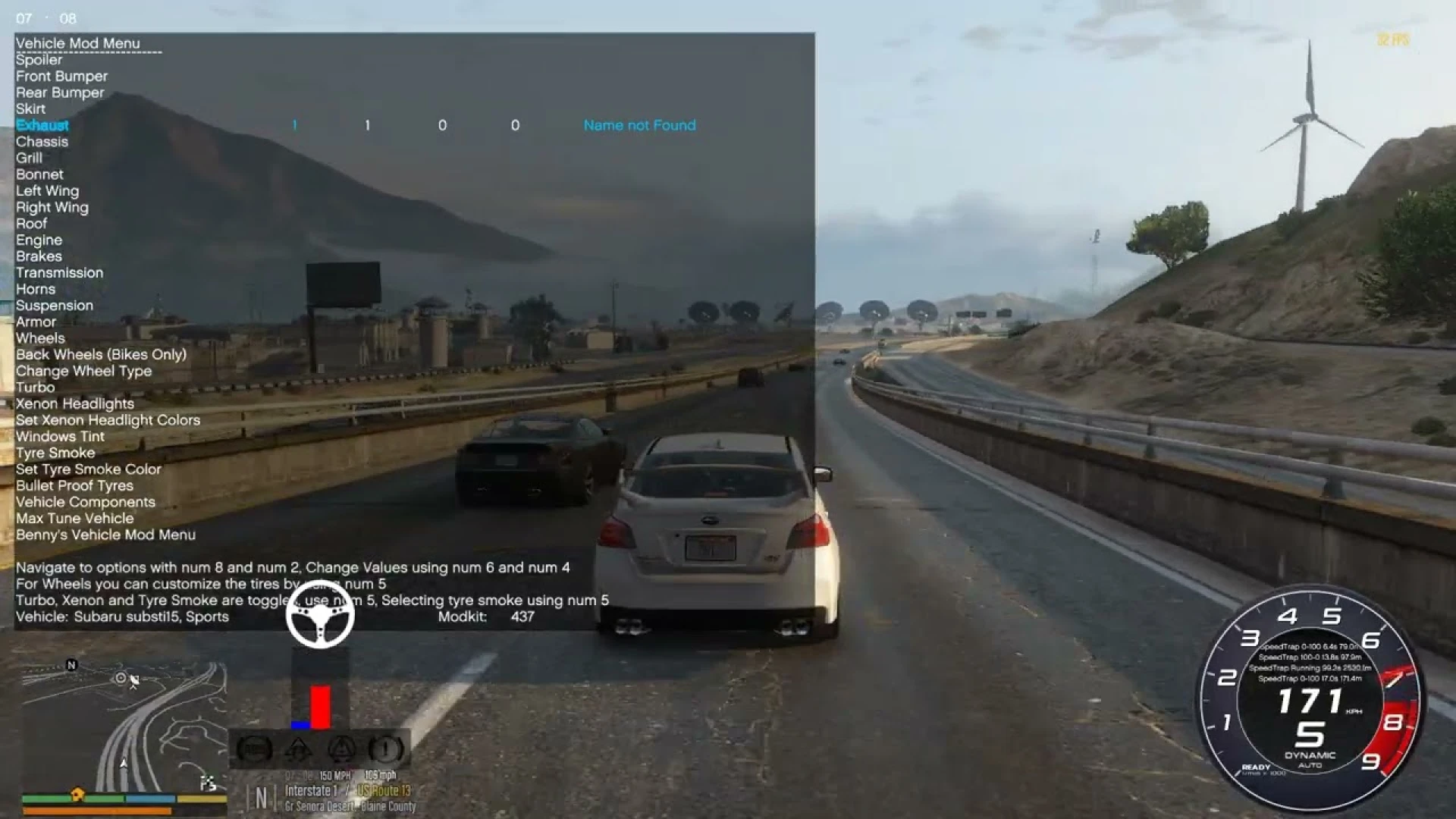 FiveM Subaru WRX sound shown in-game for FiveM servers