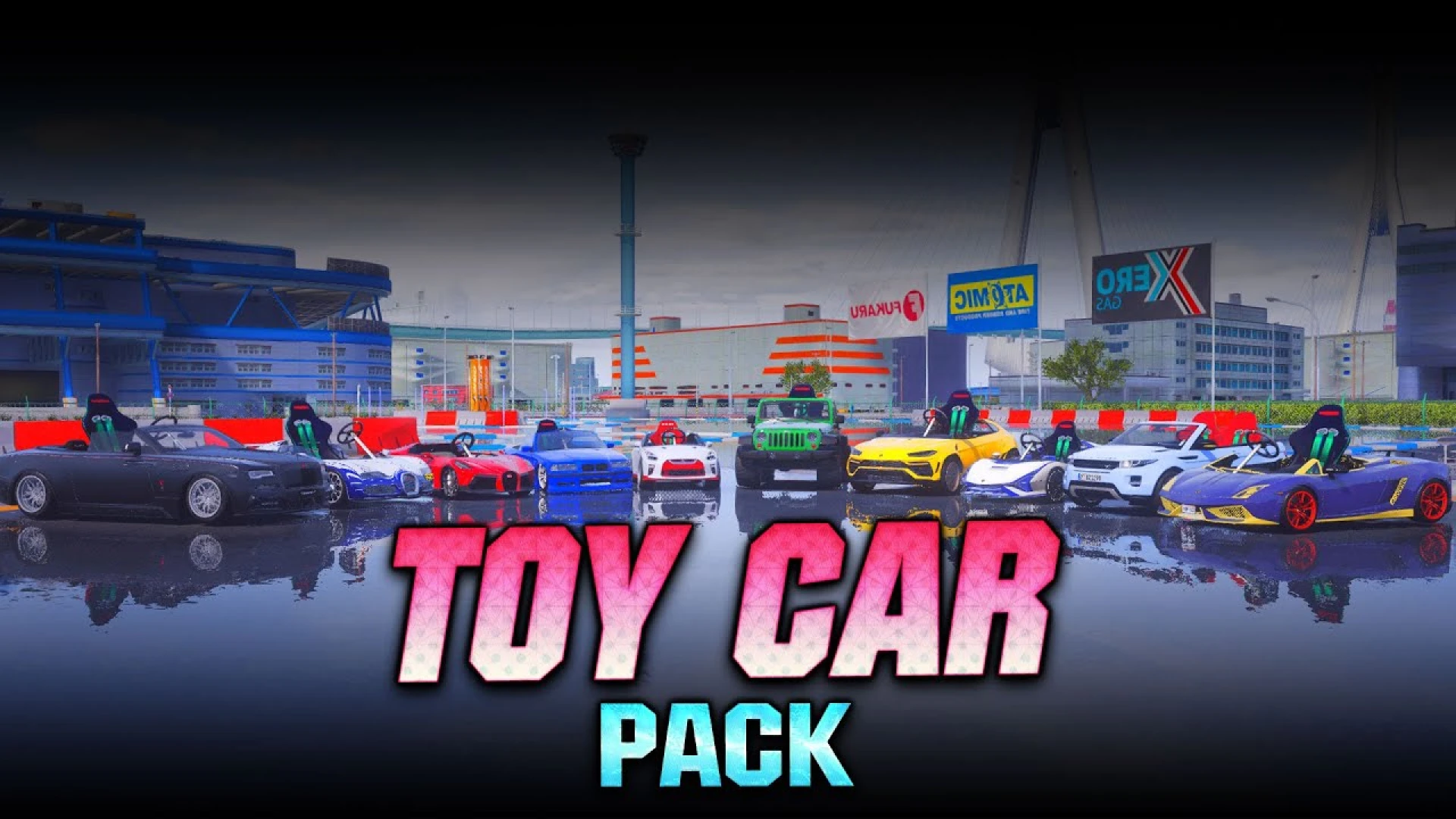 FiveM toy car pack shown in-game for FiveM servers