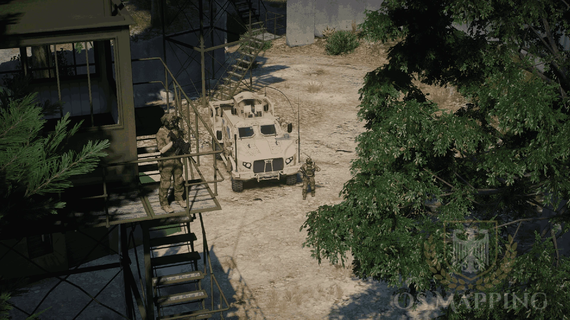 FOB Foxtrot military base MLO with fortified compound and checkpoints in FiveM — view 2