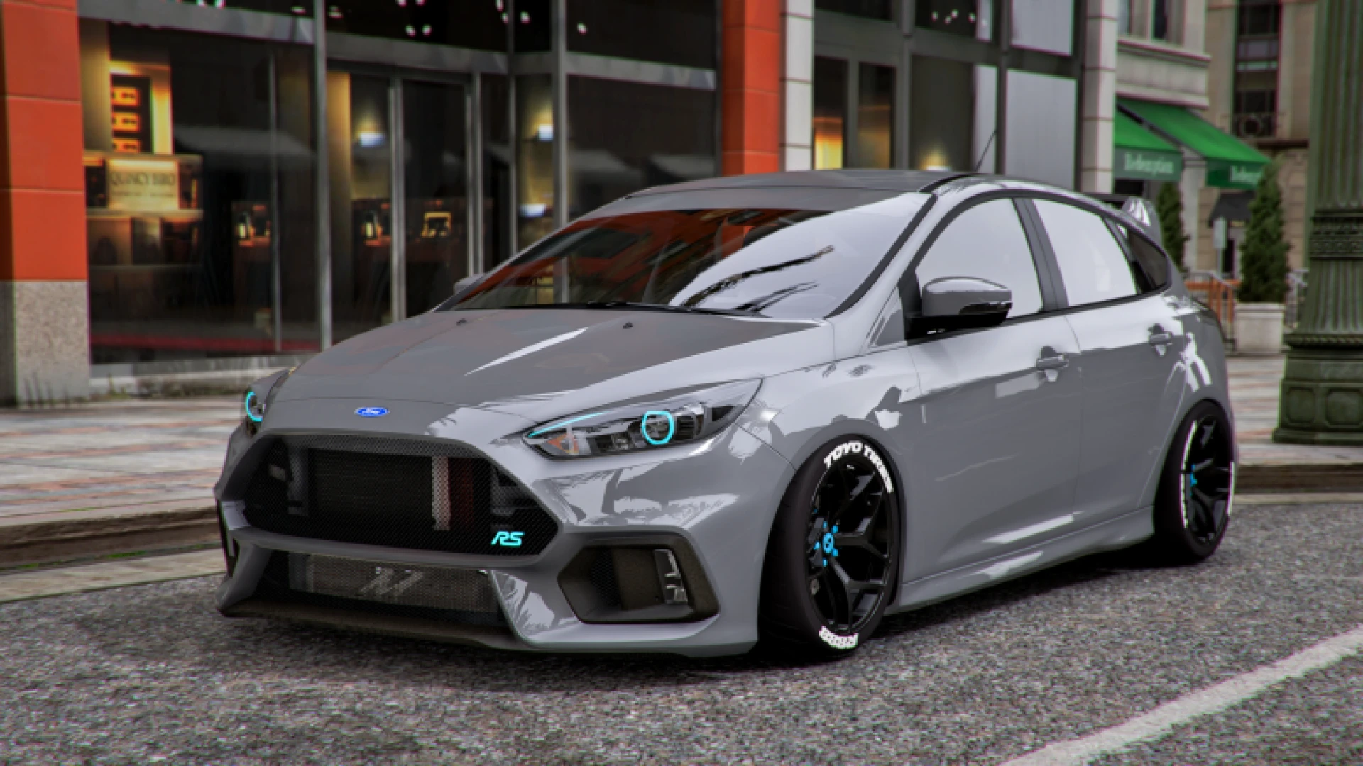 Ford Focus RS Custom tuned hot hatch in a FiveM street scene