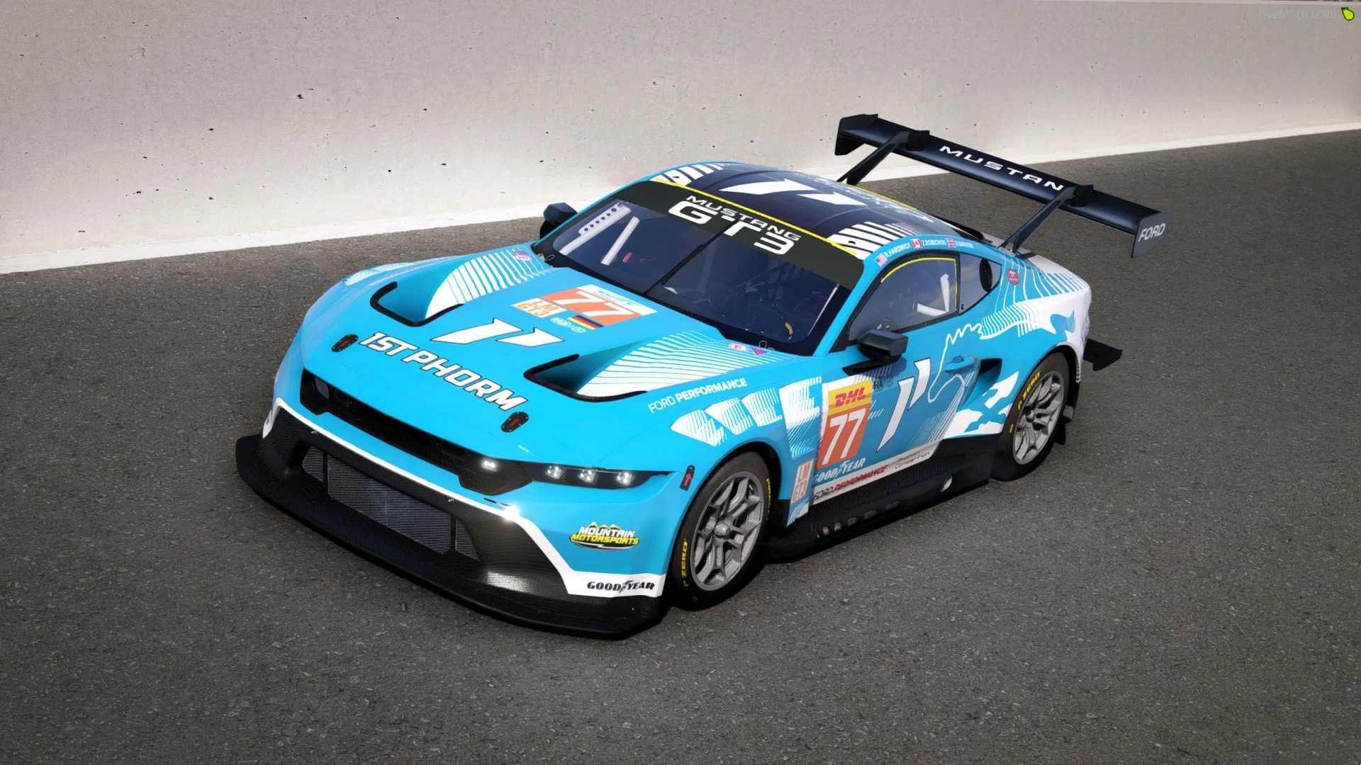 Ford Mustang GT3 race car for FiveM on a circuit — view 2