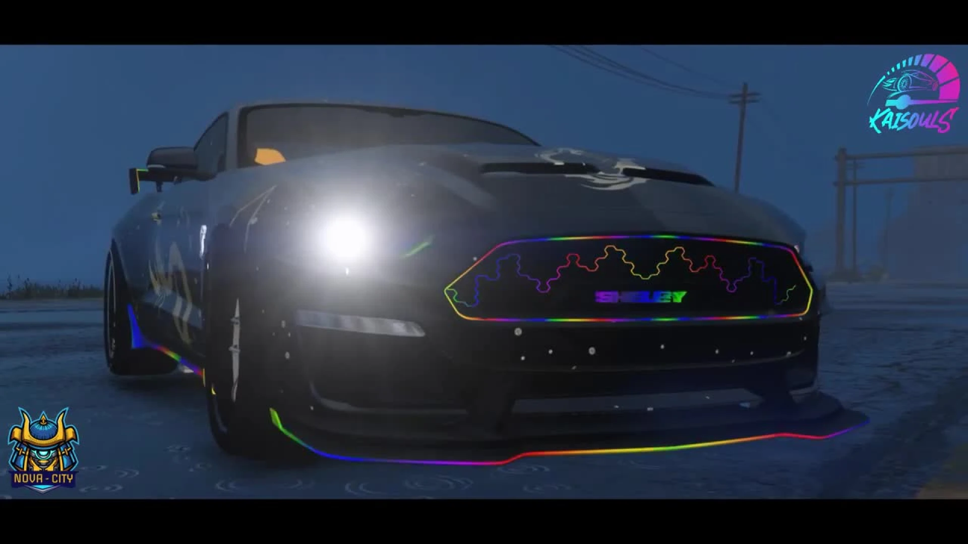 Ford Mustang GT500 FiveM add-on muscle car on a city street