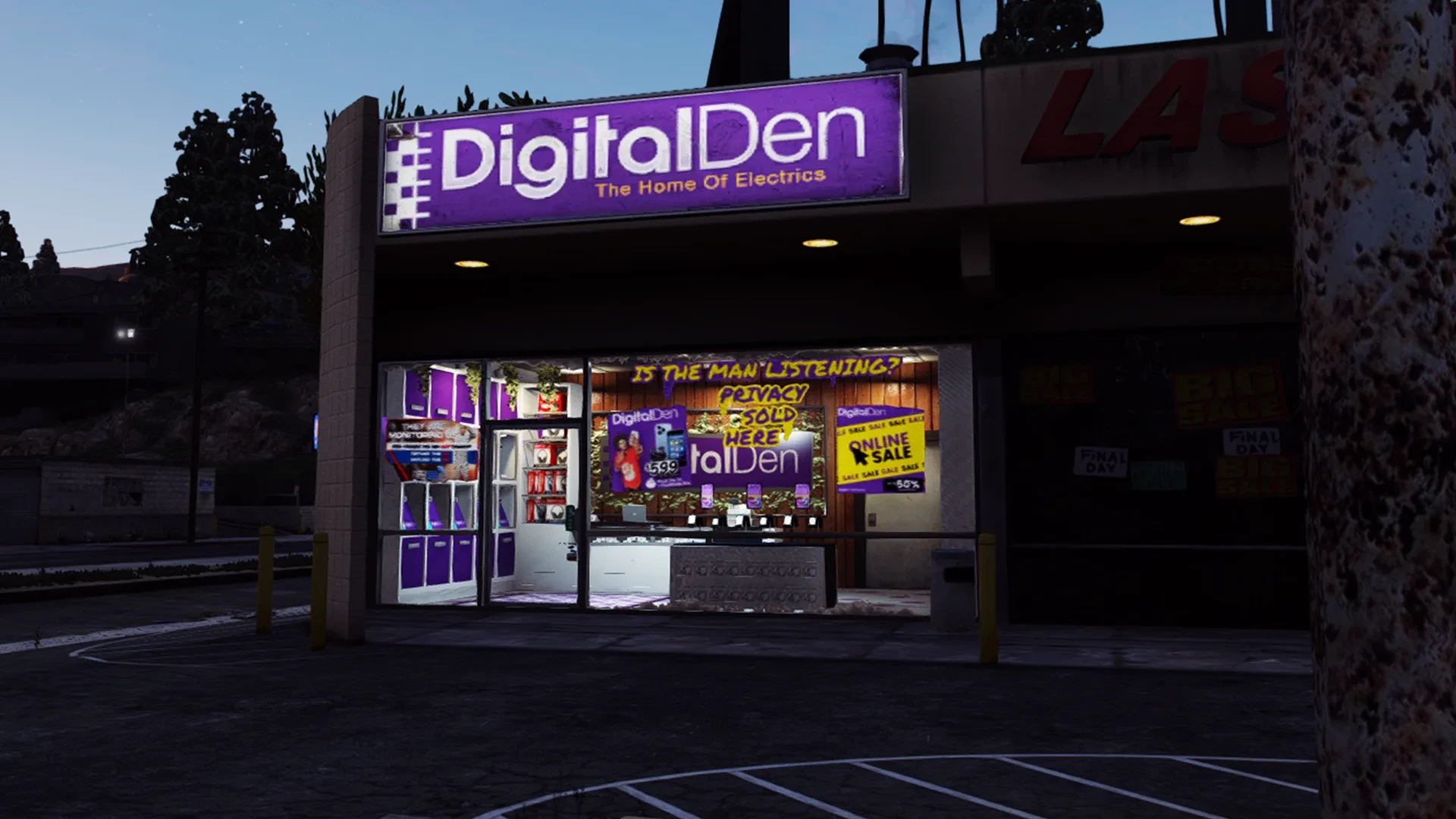 Digital Den MLO modern electronics store display tables in FiveM — view 2