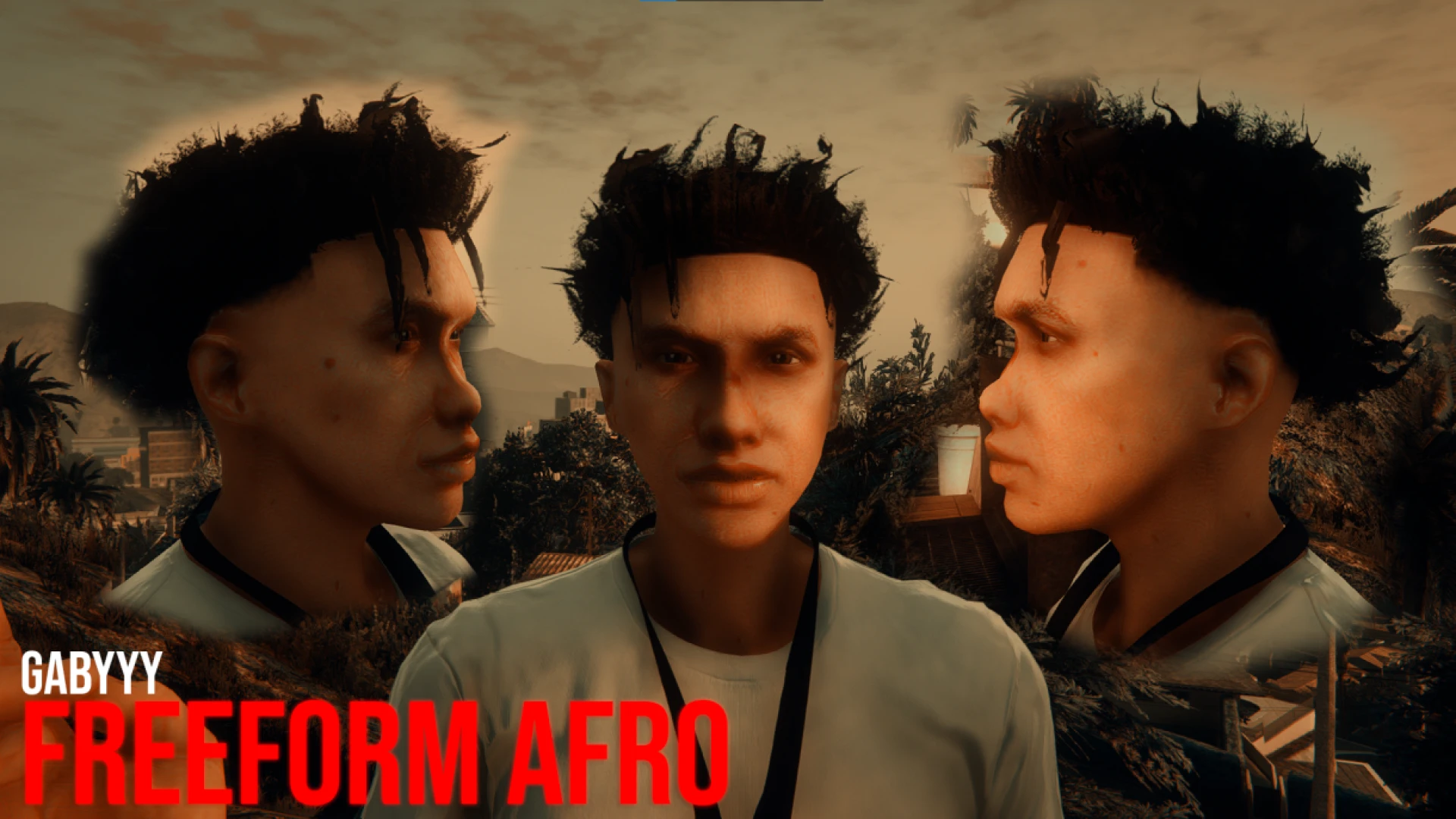 Freeform afro hairstyle on MP female FiveM character