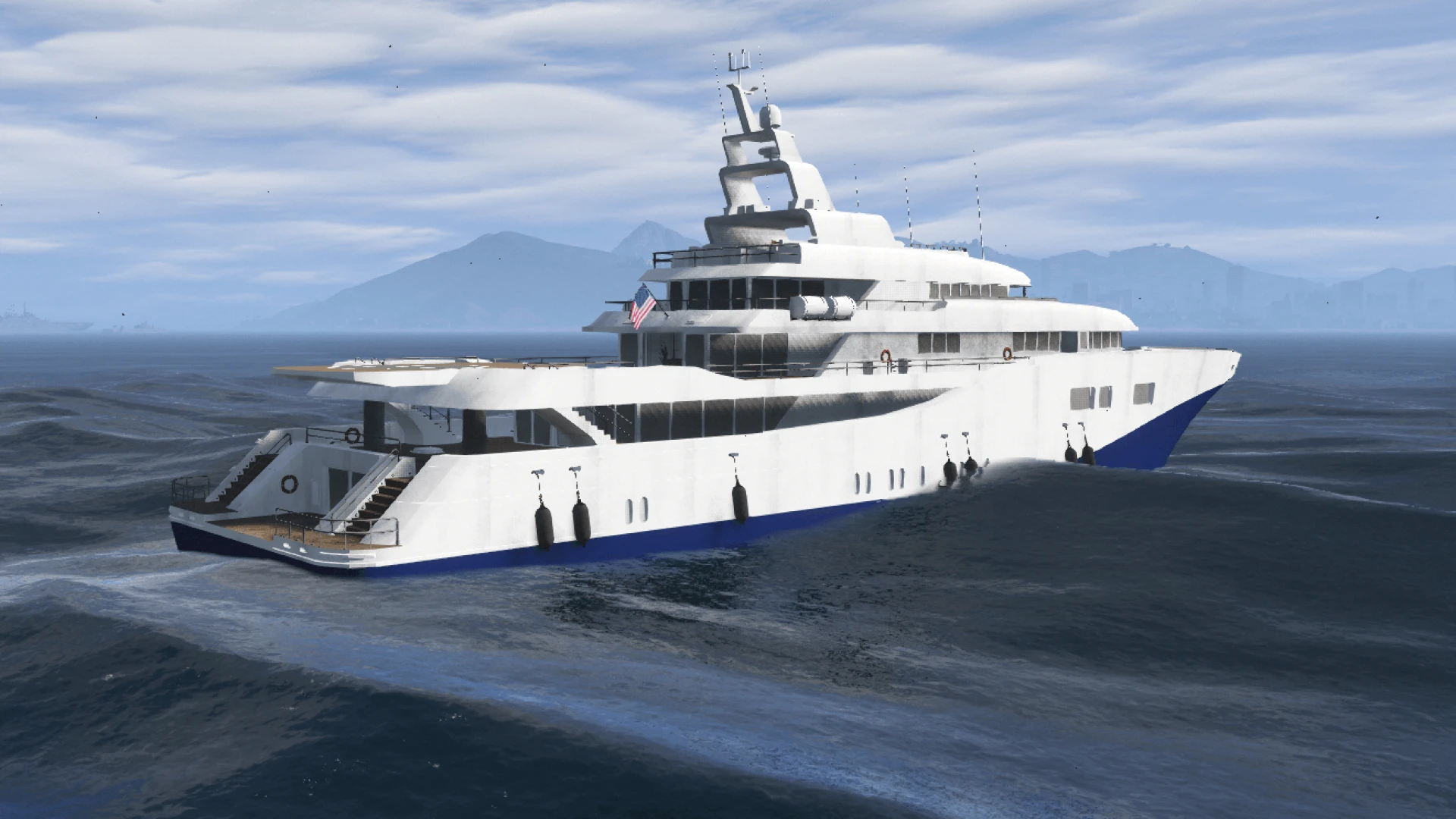 Frickies Yacht luxury multi-deck vessel interior in FiveM