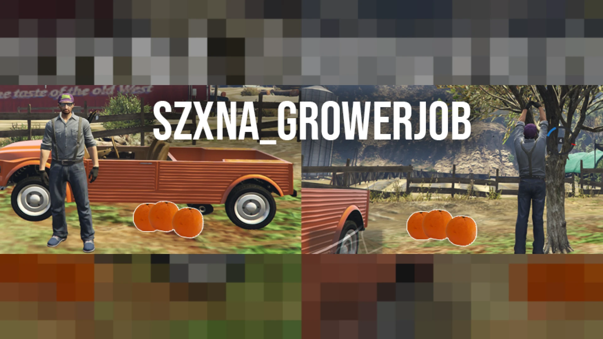 Fruit picking harvest and processing job on a FiveM roleplay server