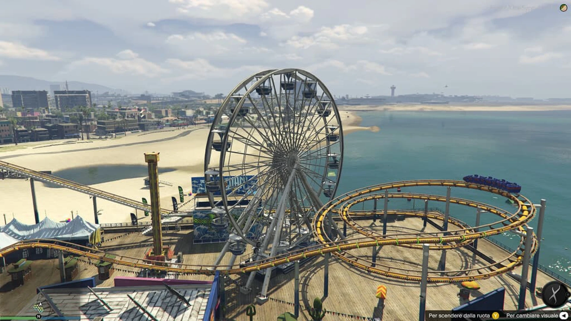 Funfair Rides FiveM script — players riding a working ferris wheel
