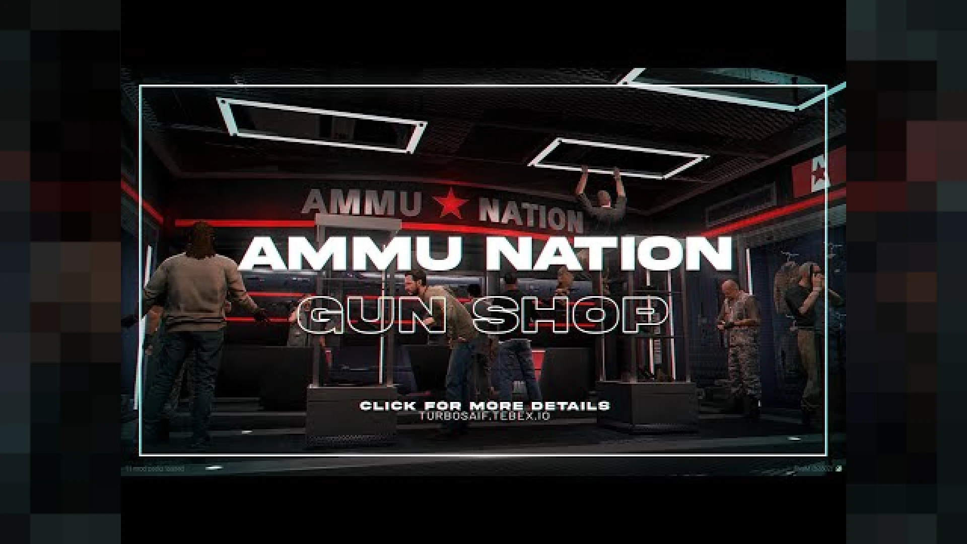 Ammunation MLO gun store interior with counters and shooting range in FiveM