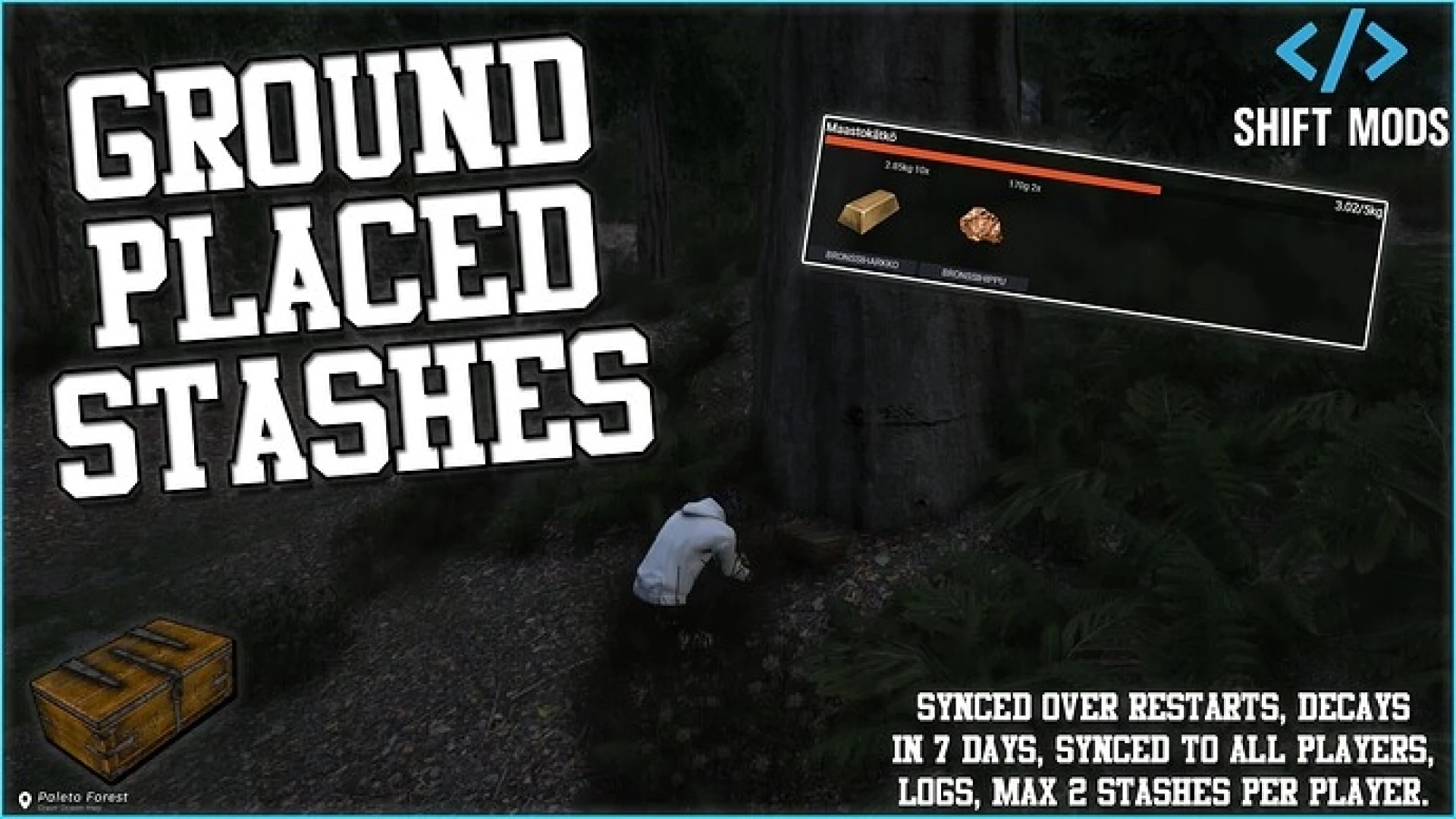 Ground Stashes FiveM script — burying a hidden cache in the ground