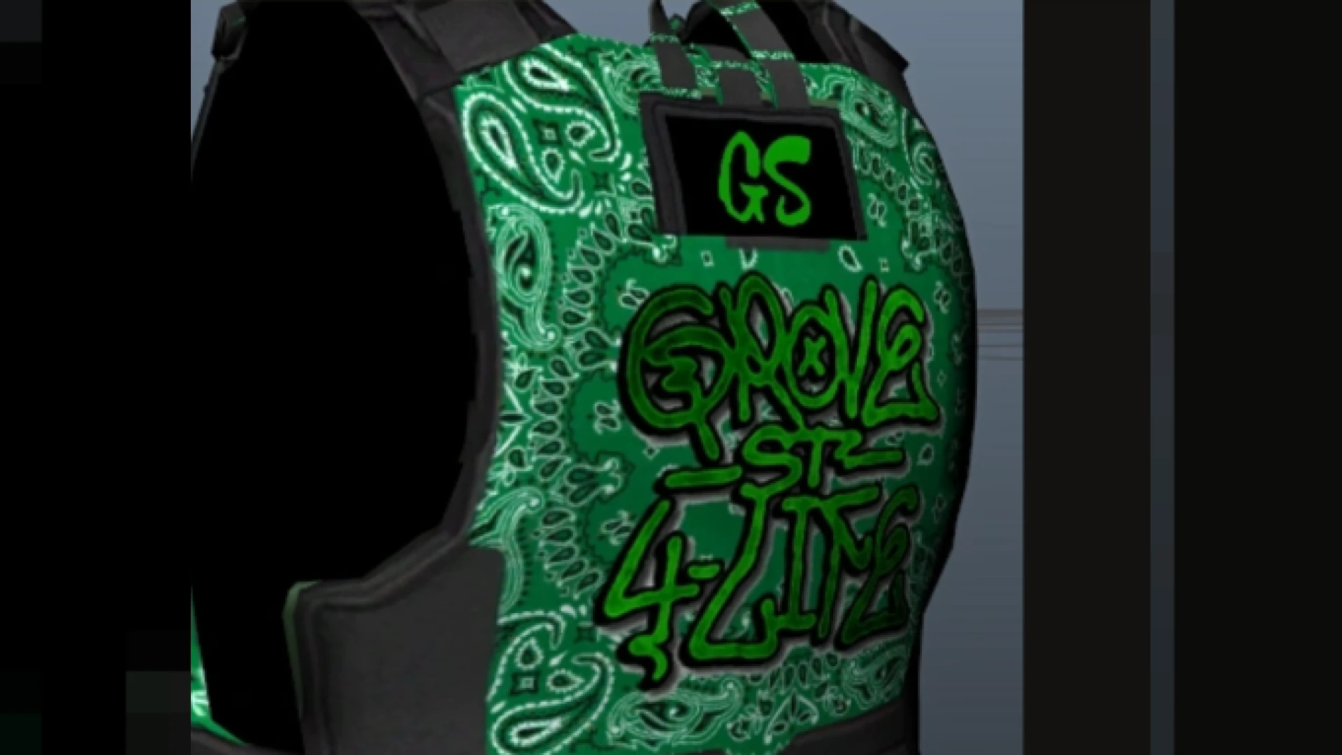 Grove vest worn by an MP Male gang character in FiveM