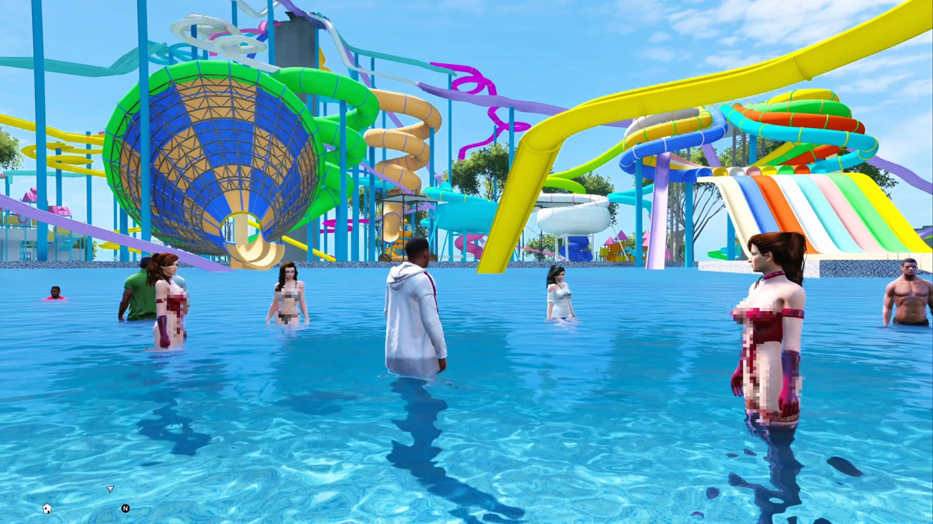 Water park MLO with slides and pools for public leisure in FiveM