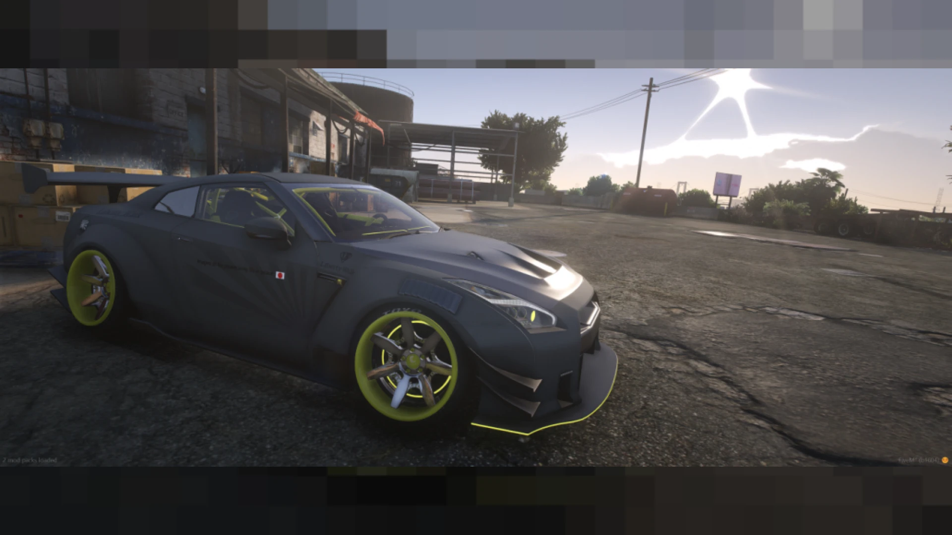 GTR R35 Liberty Walk FiveM widebody supercar side profile