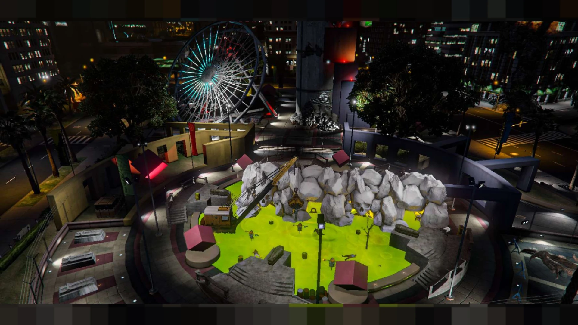 Halloween Legion Square MLO shrouded in fog with skeletal trees and ghosts — view 2