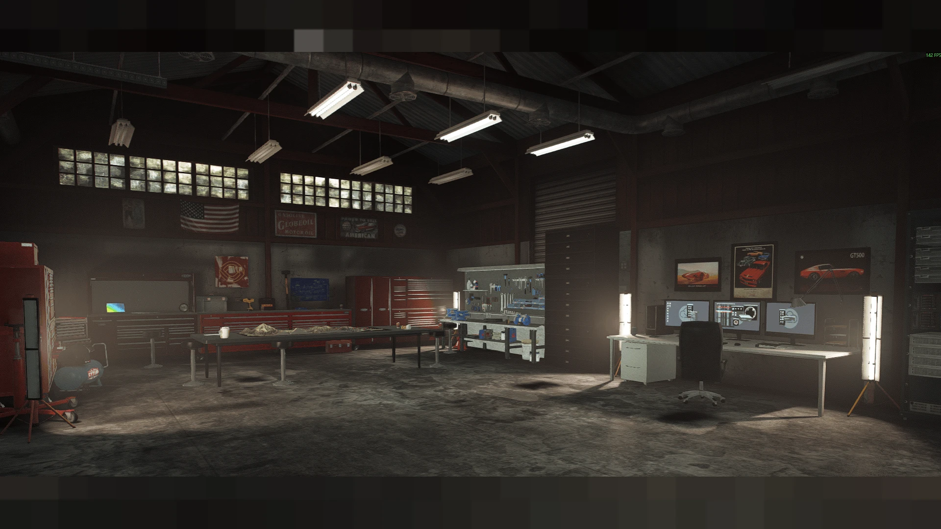 Hayes Dean Garage MLO multi-bay auto shop interior in FiveM